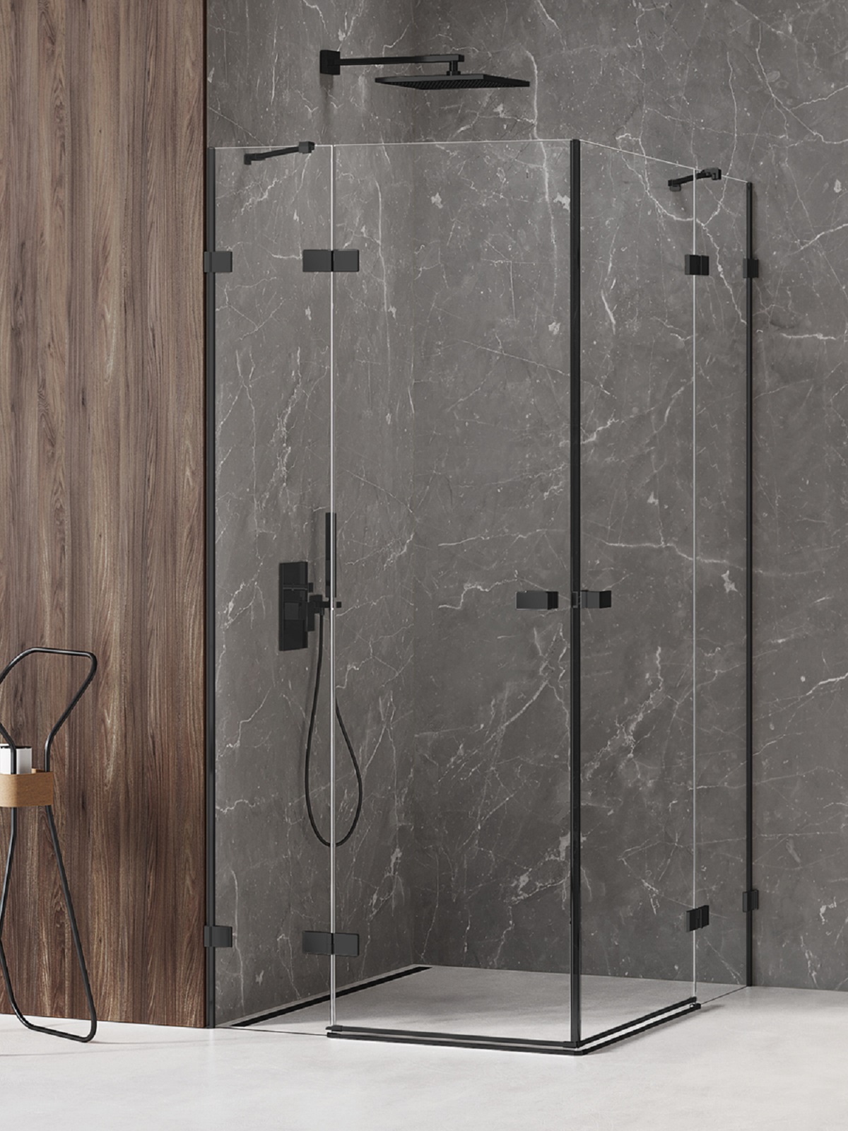 New Trendy Avexa Black sprchový kout 80x80 cm čtvercový černá matný/průhledné sklo EXK-1608