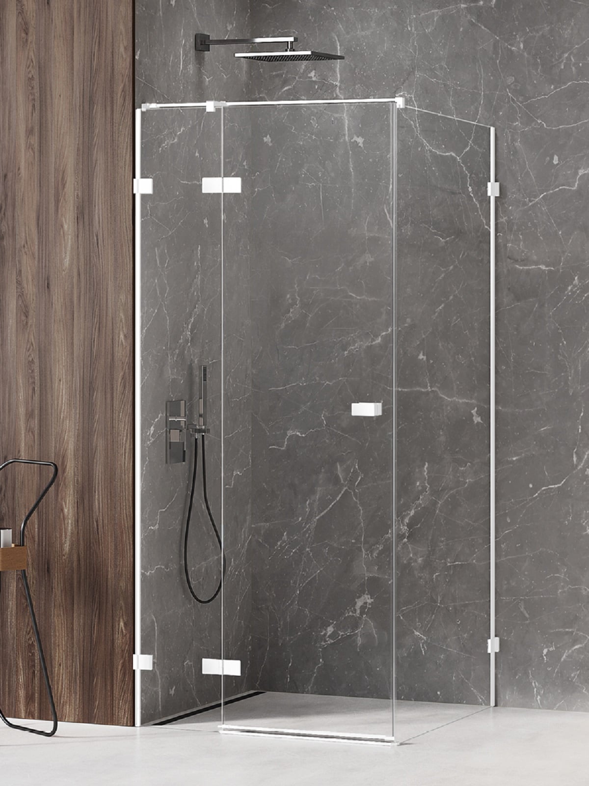 New Trendy Avexa White sprchový kout 100x80 cm obdélníkový bílá matný/průhledné sklo EXK-2714