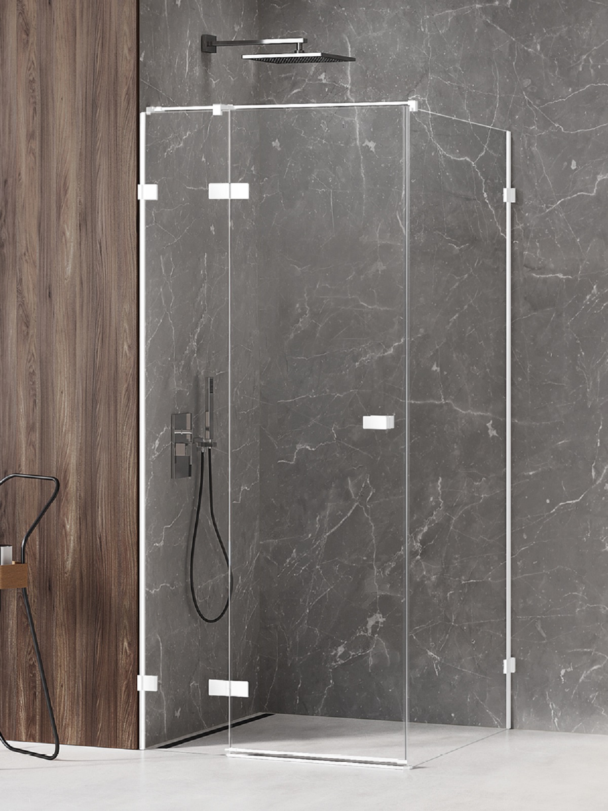 New Trendy Avexa White sprchový kout 100x90 cm obdélníkový bílá matný/průhledné sklo EXK-2715