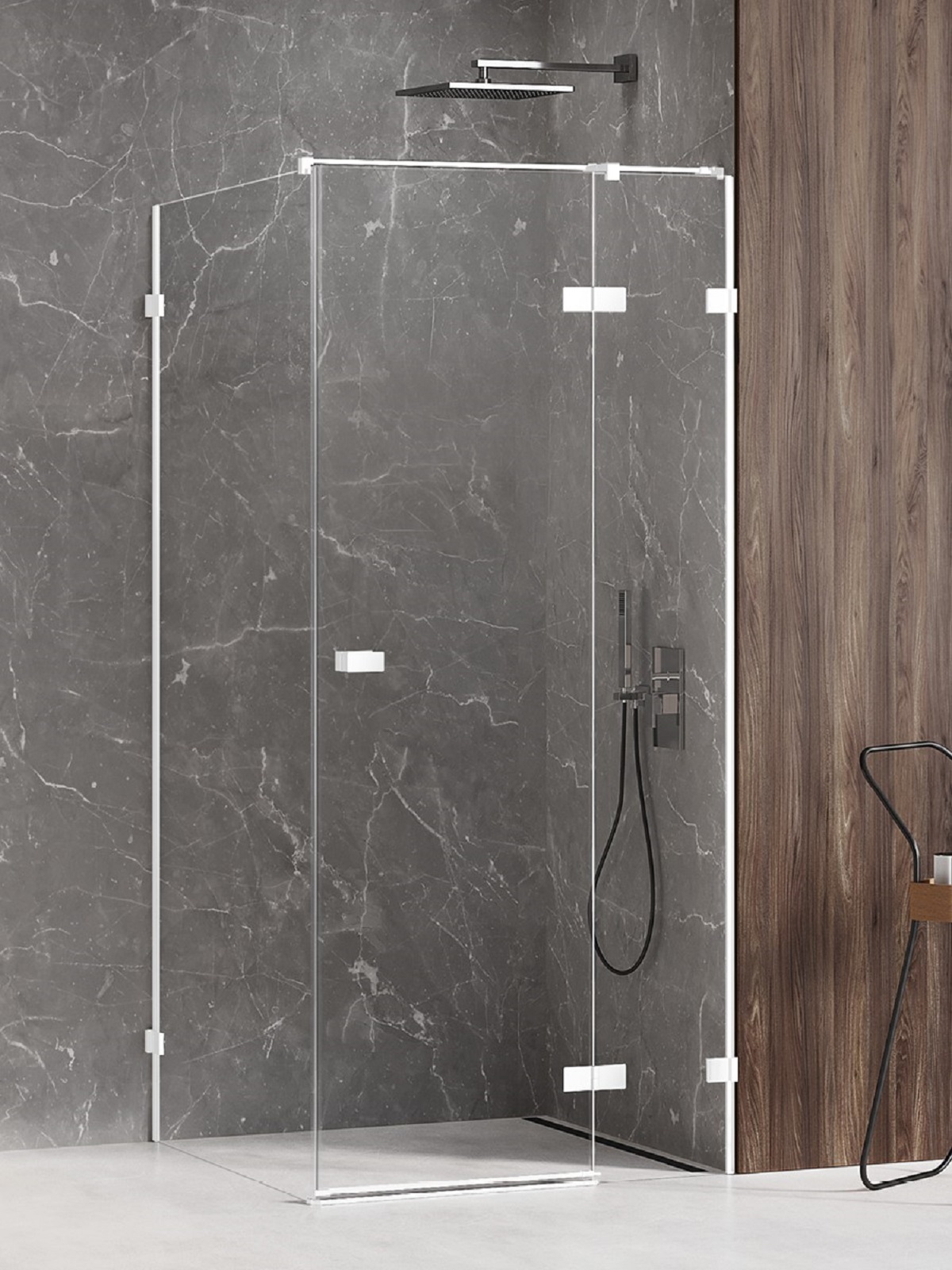 New Trendy Avexa White sprchový kout 100x100 cm čtvercový bílá matný/průhledné sklo EXK-2746