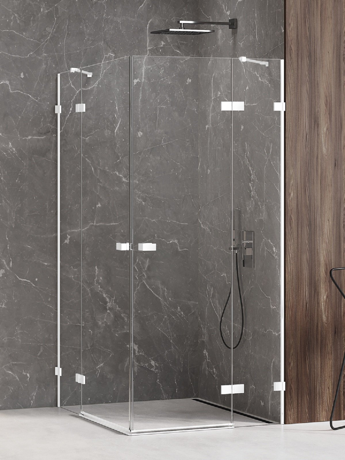 New Trendy Avexa White sprchový kout 100x90 cm obdélníkový bílá matný/průhledné sklo EXK-2832