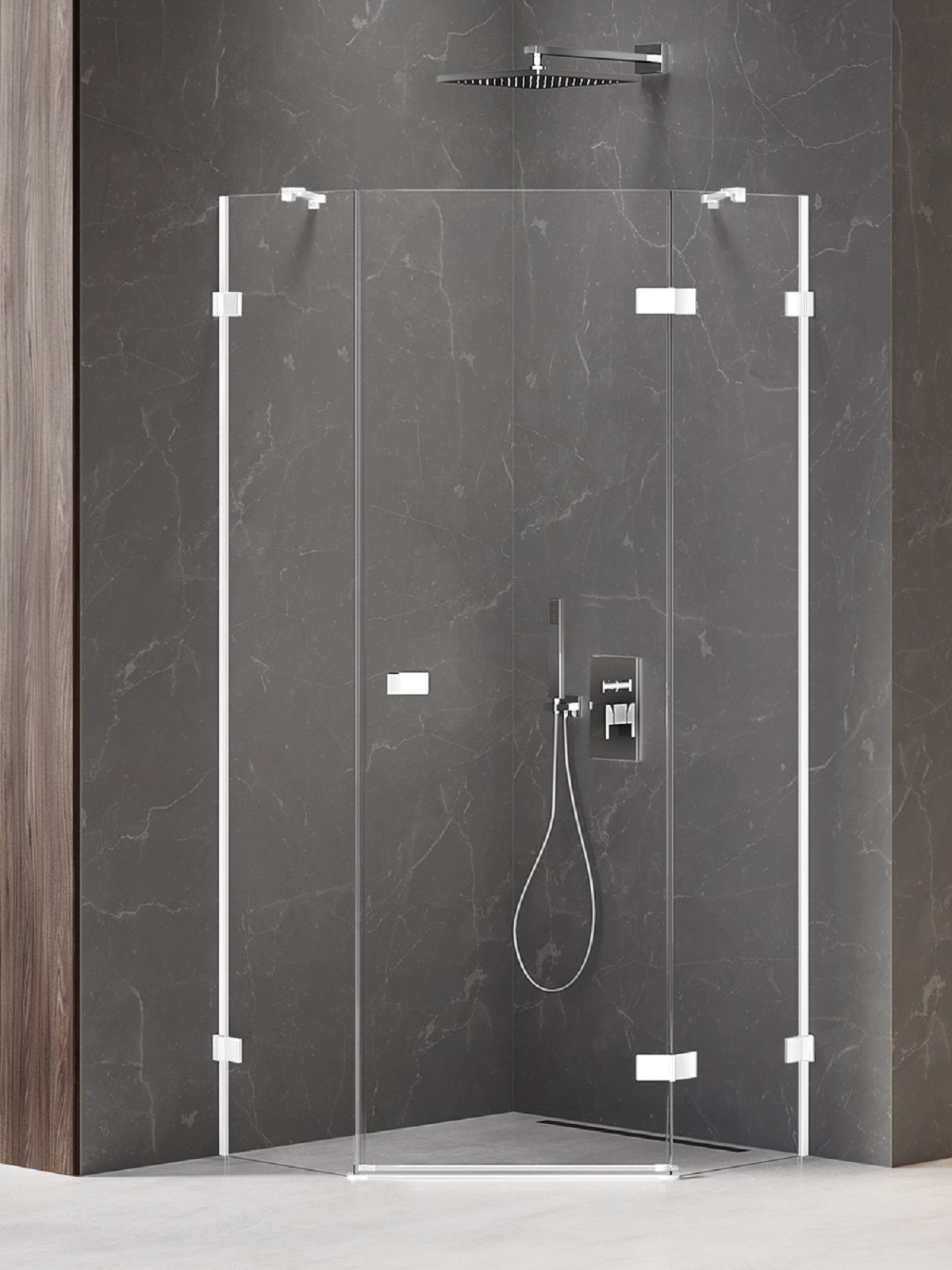 New Trendy Avexa White sprchový kout 90x90 cm bílá matný/průhledné sklo EXK-3865