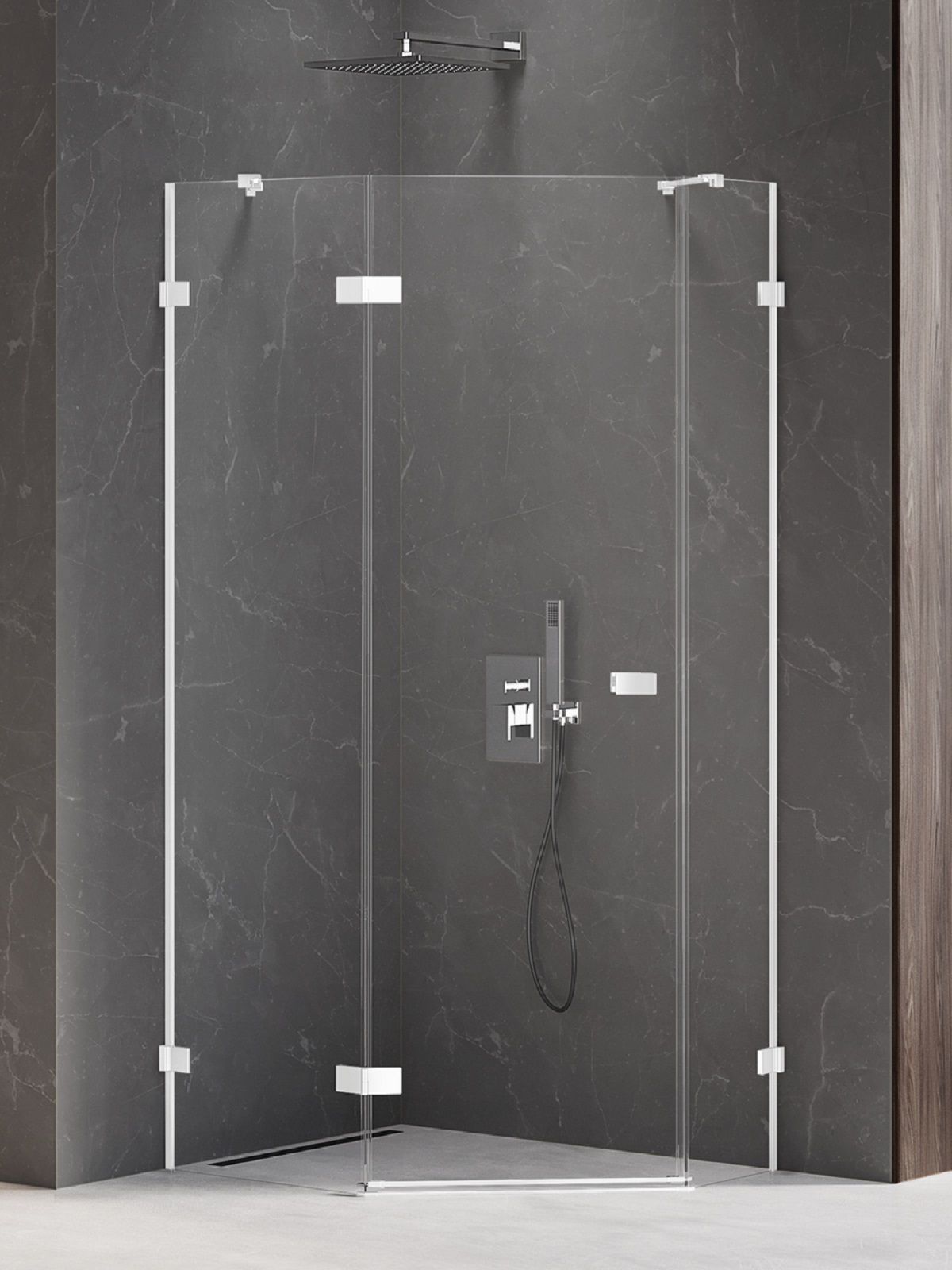 New Trendy Avexa White sprchový kout 100x80 cm bílá matný/průhledné sklo EXK-3871