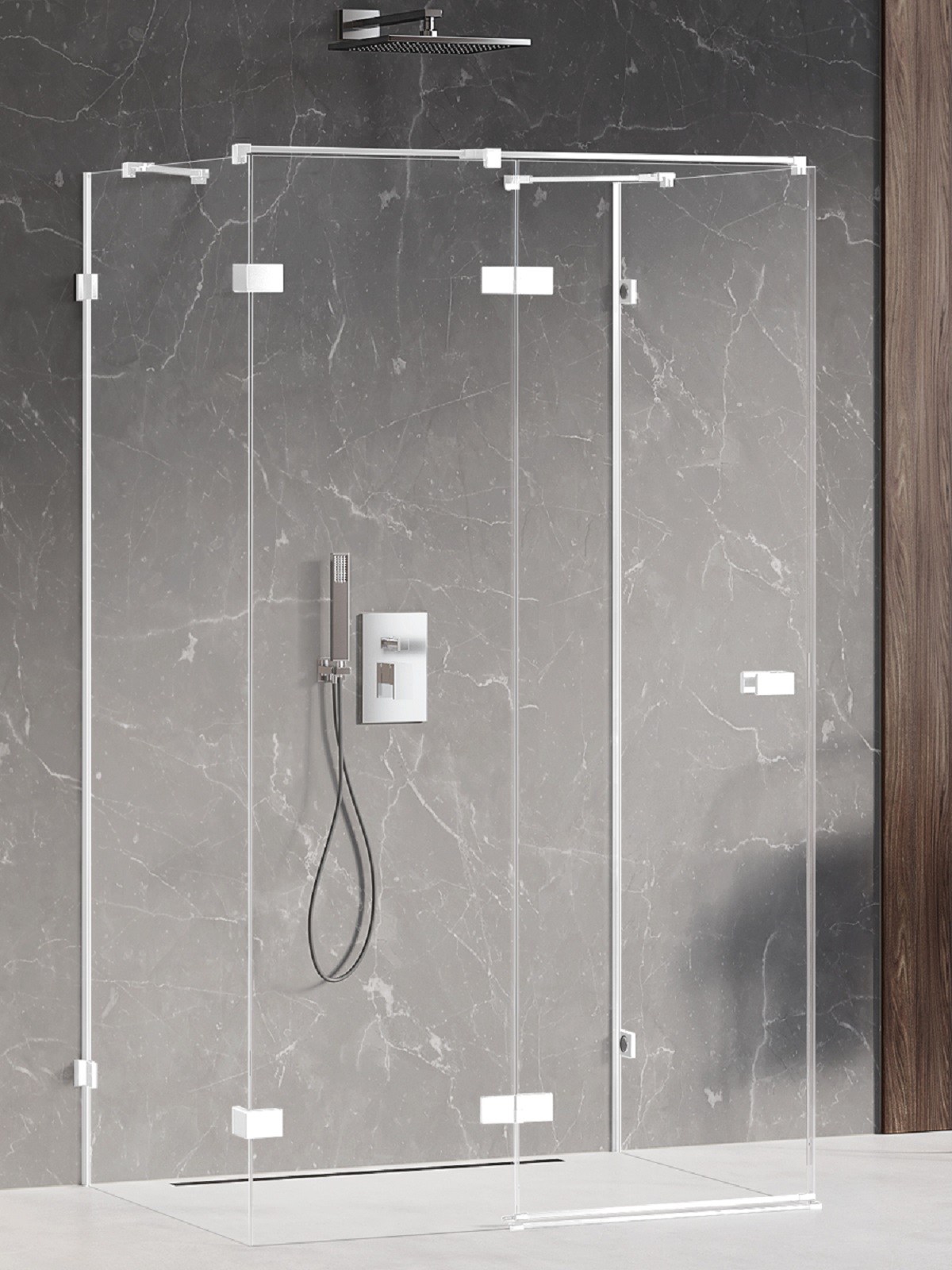 New Trendy Avexa White sprchový kout 90x90 cm čtvercový bílá matný/průhledné sklo EXK-2854