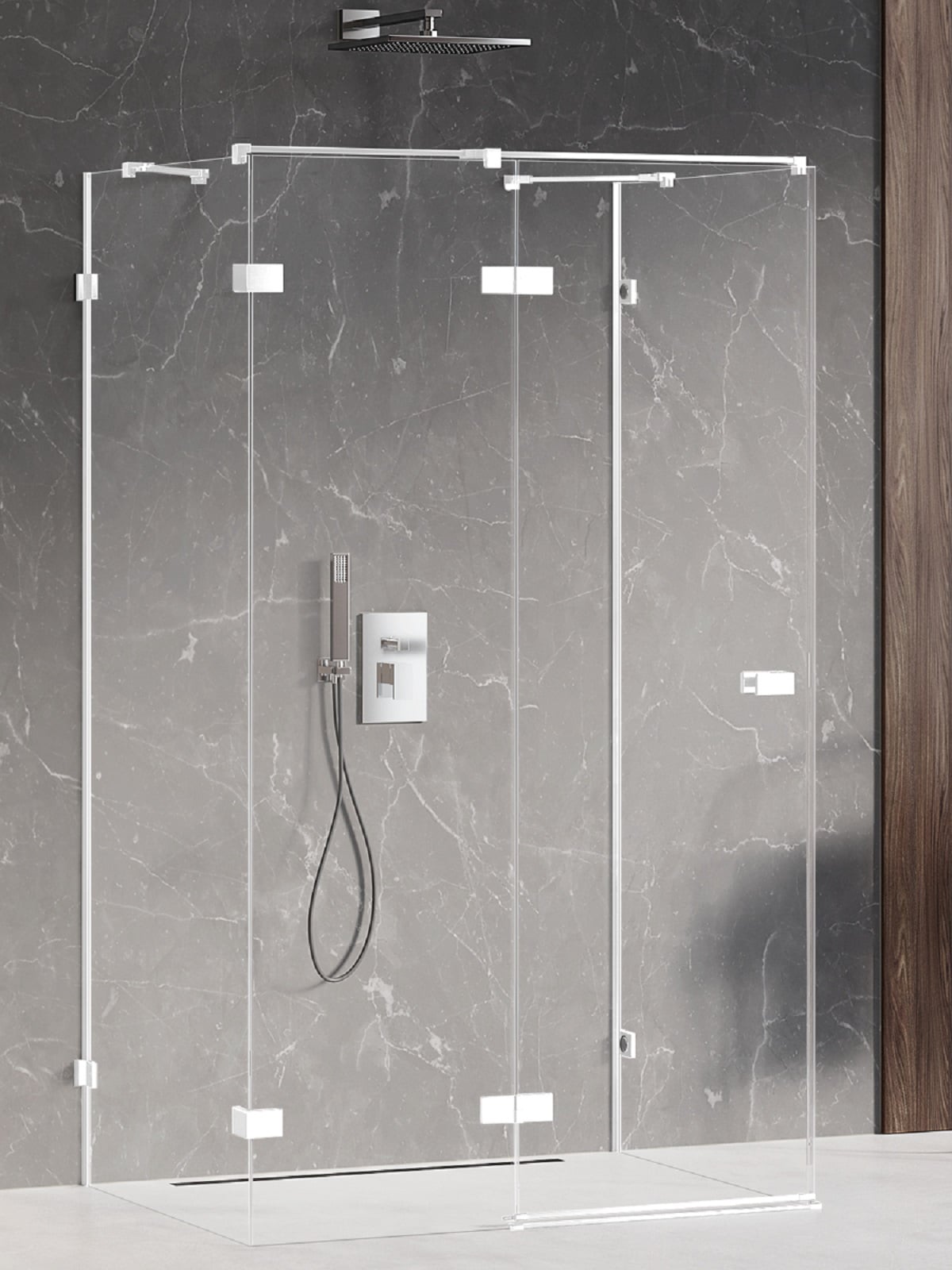 New Trendy Avexa White sprchový kout 120x100 cm obdélníkový bílá matný/průhledné sklo EXK-2863