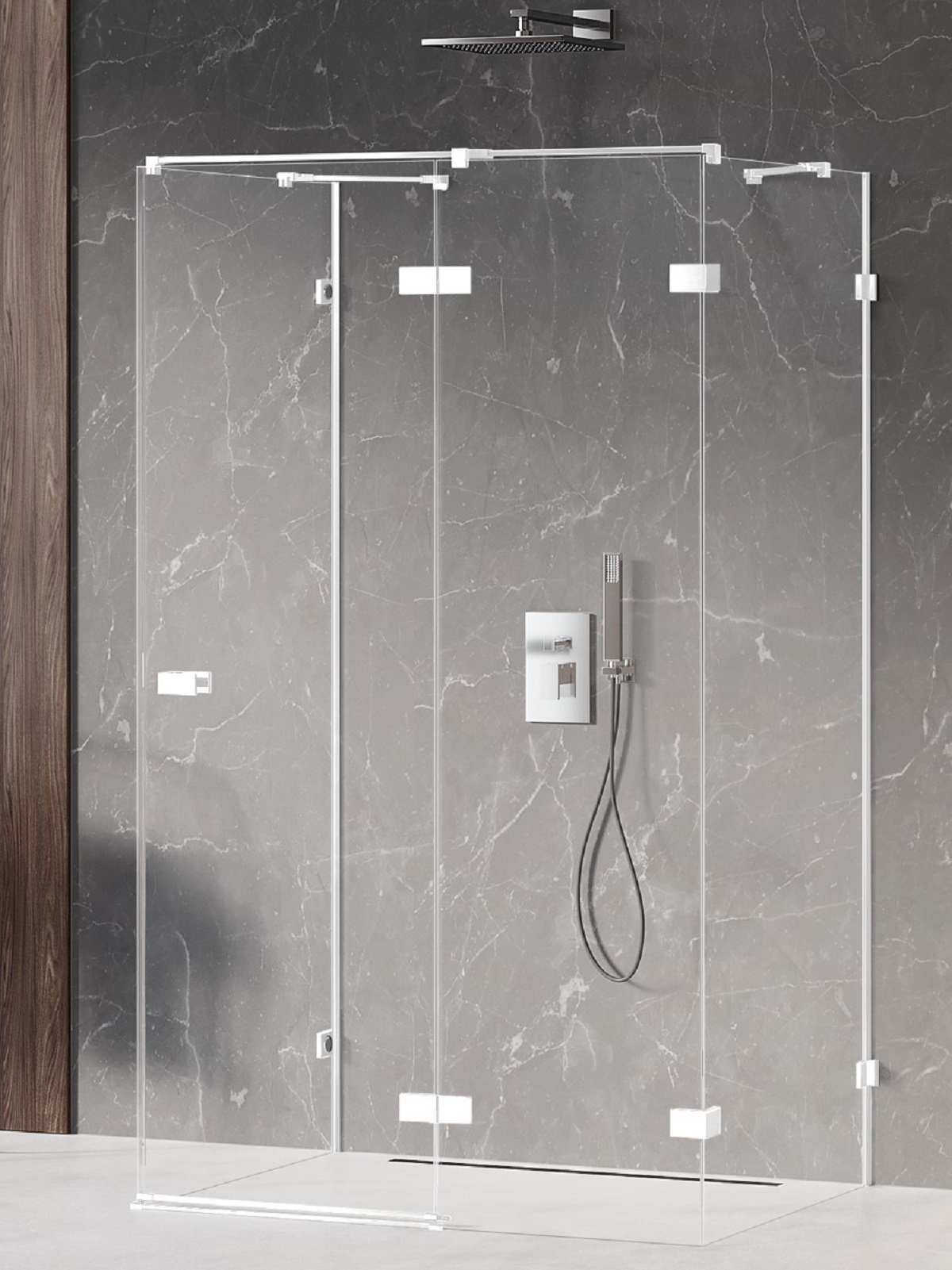 New Trendy Avexa White sprchový kout 110x80 cm obdélníkový bílá matný/průhledné sklo EXK-2880