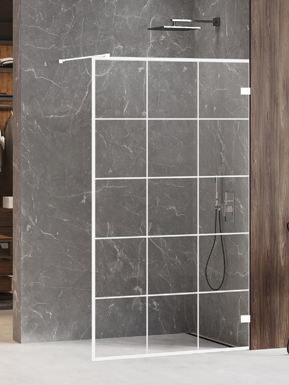 New Trendy Avexa White sprchová zástěna walk-in 100 cm bílá matný/průhledné sklo EXK-2985