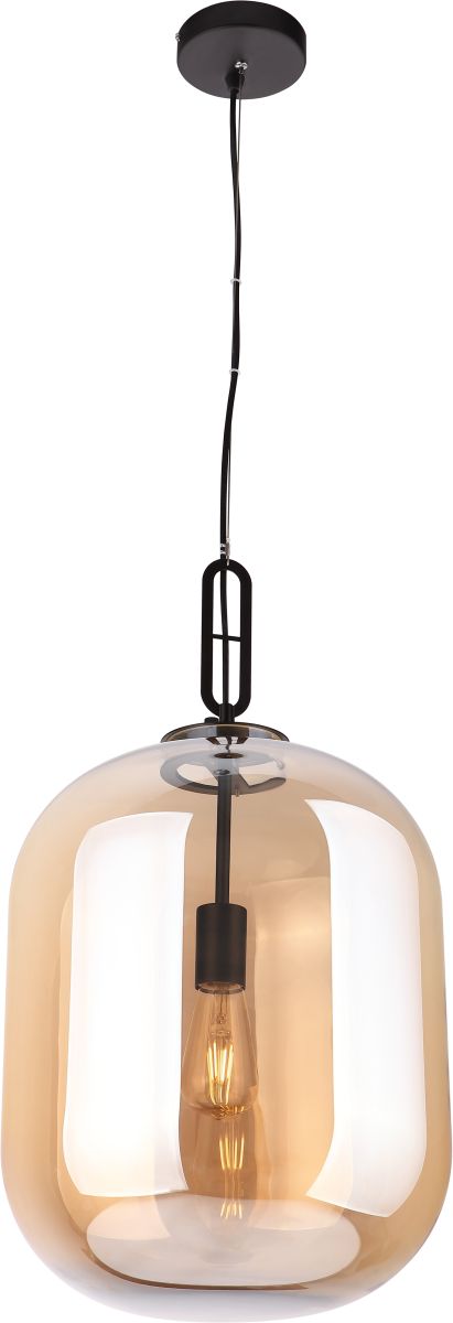MaxLight Honey závěsné svítidlo 1x60 W černá-jantarová P0299