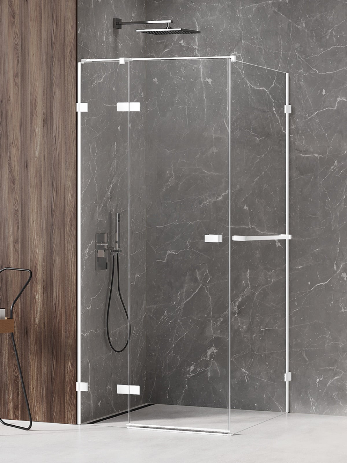 New Trendy Avexa White sprchový kout 90x80 cm obdélníkový bílá matný/průhledné sklo EXK-2763