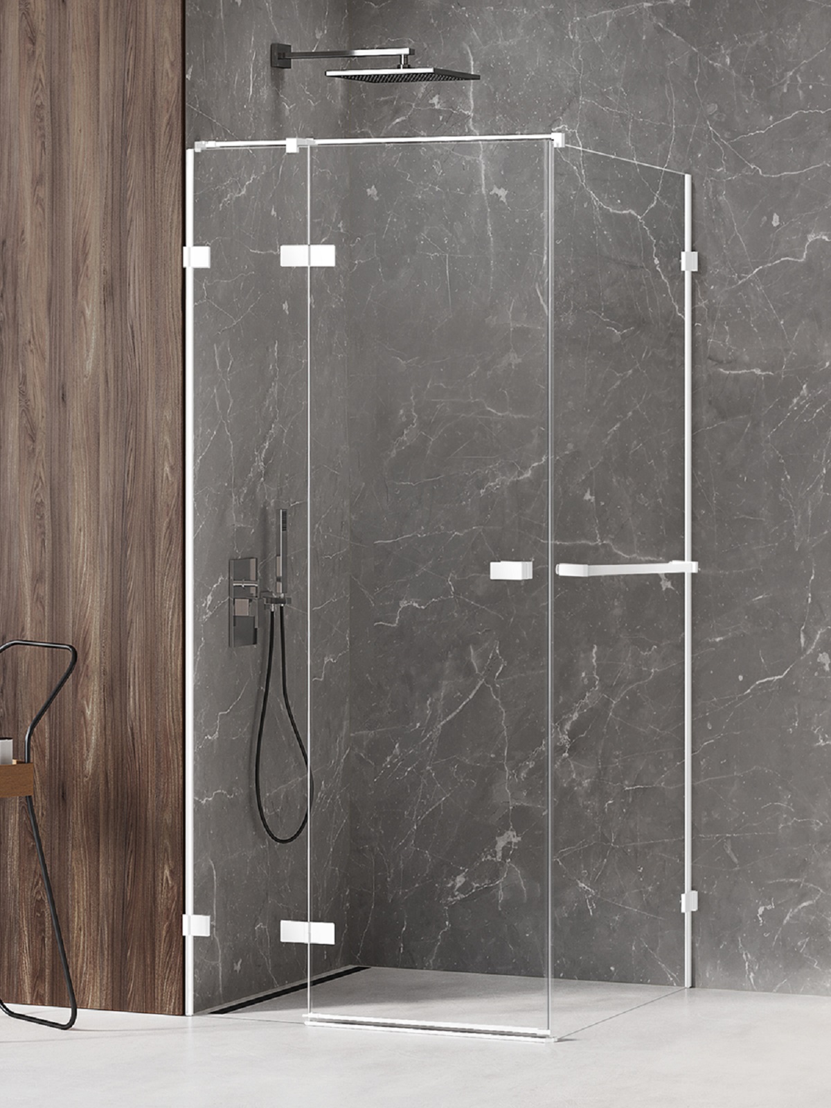 New Trendy Avexa White sprchový kout 100x90 cm obdélníkový bílá matný/průhledné sklo EXK-2770