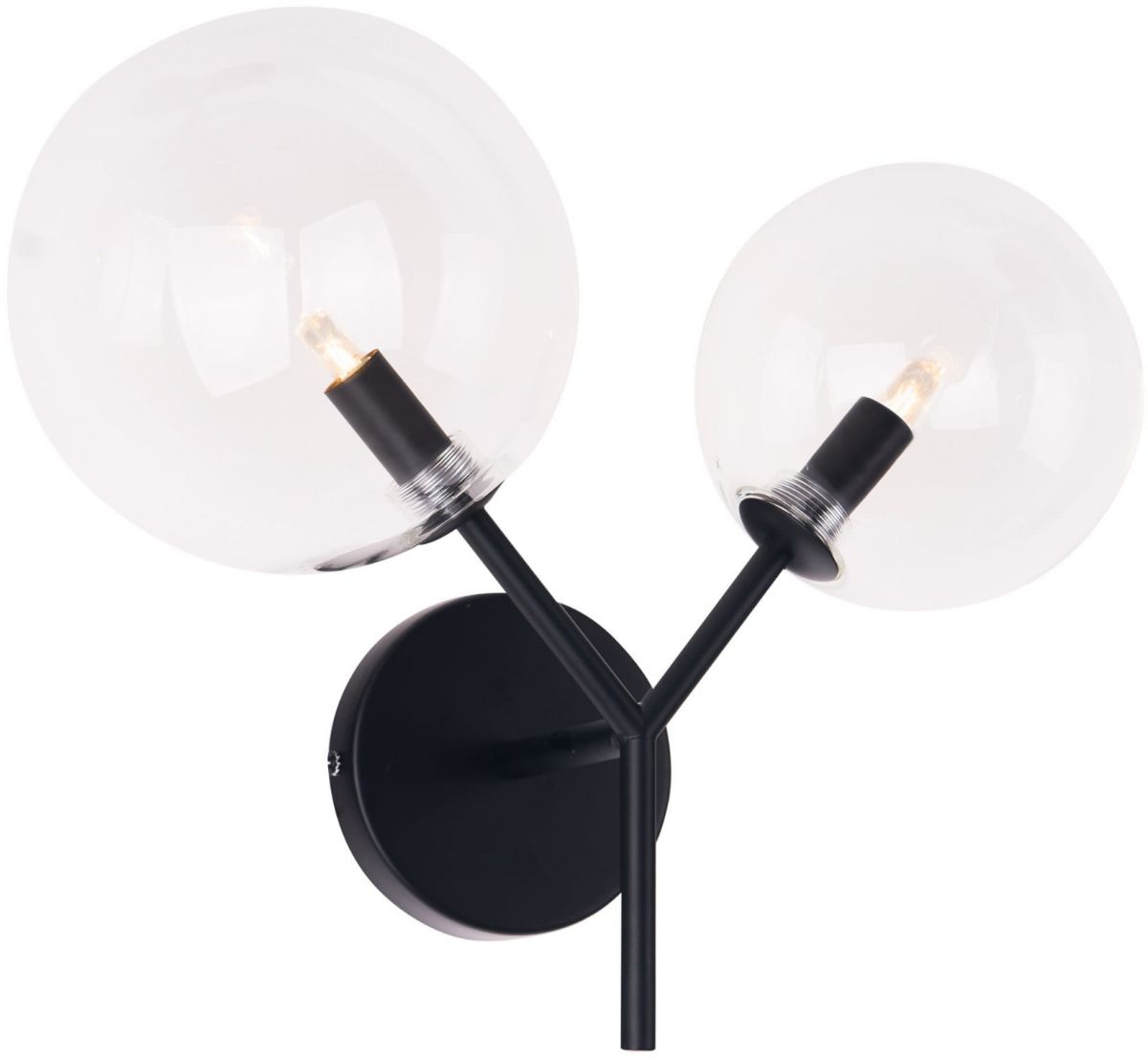 MaxLight Lollipop nástěnné svítidlo 2x40 W černá-průhledná W0277