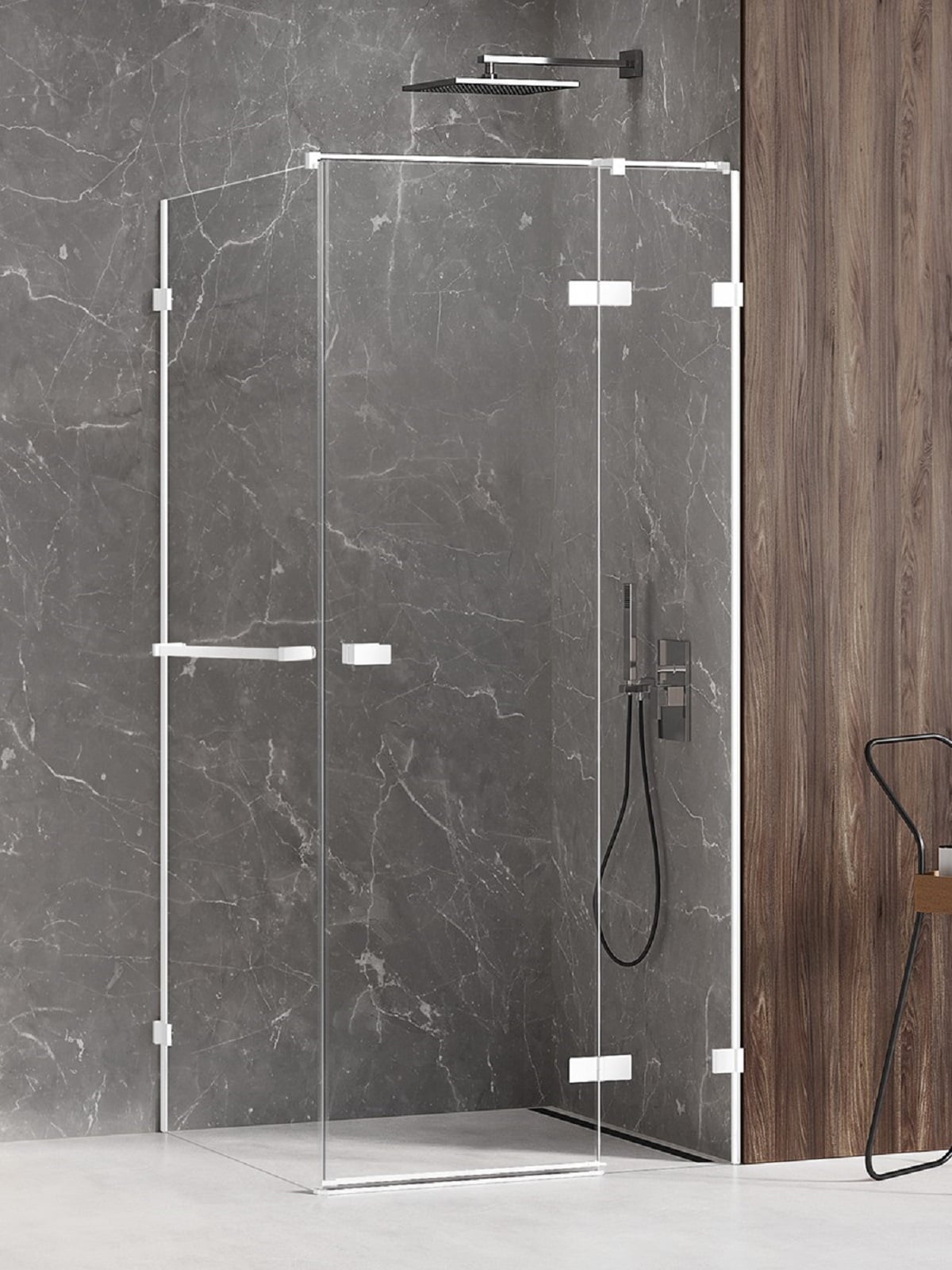 New Trendy Avexa White sprchový kout 90x80 cm obdélníkový bílá matný/průhledné sklo EXK-2793