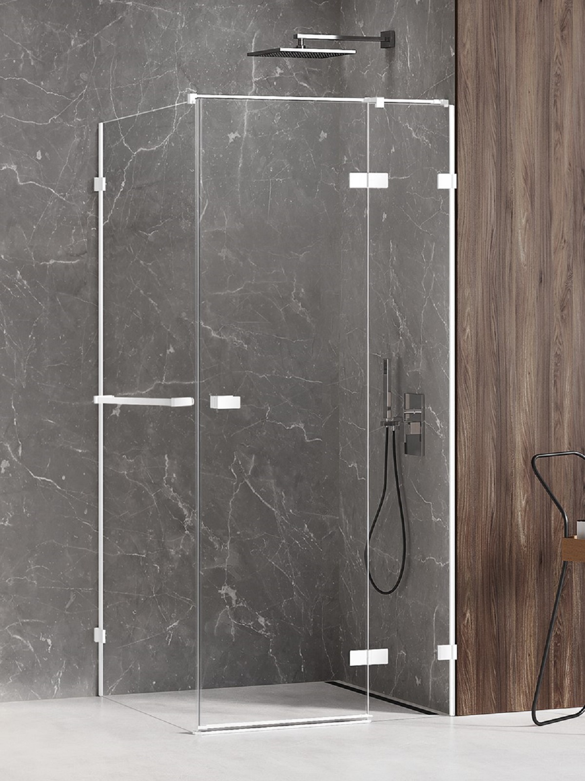 New Trendy Avexa White sprchový kout 100x80 cm obdélníkový bílá matný/průhledné sklo EXK-2794