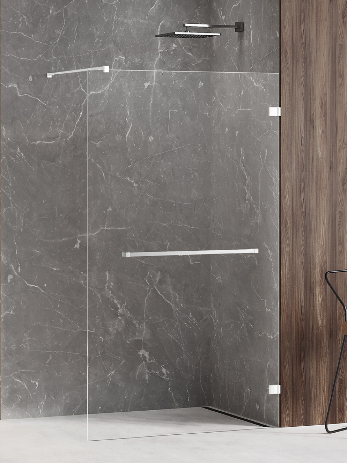 New Trendy Avexa White sprchová zástěna walk-in 100 cm bílá matný/průhledné sklo EXK-2953