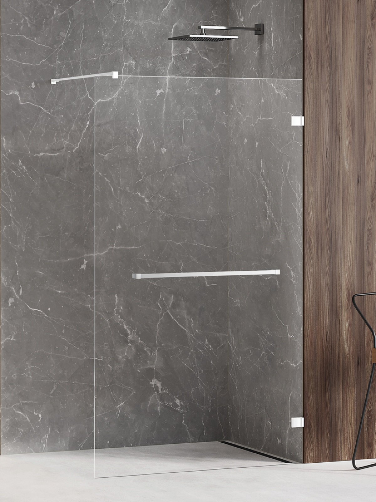 New Trendy Avexa White sprchová zástěna walk-in 140 cm bílá matný/průhledné sklo EXK-2957