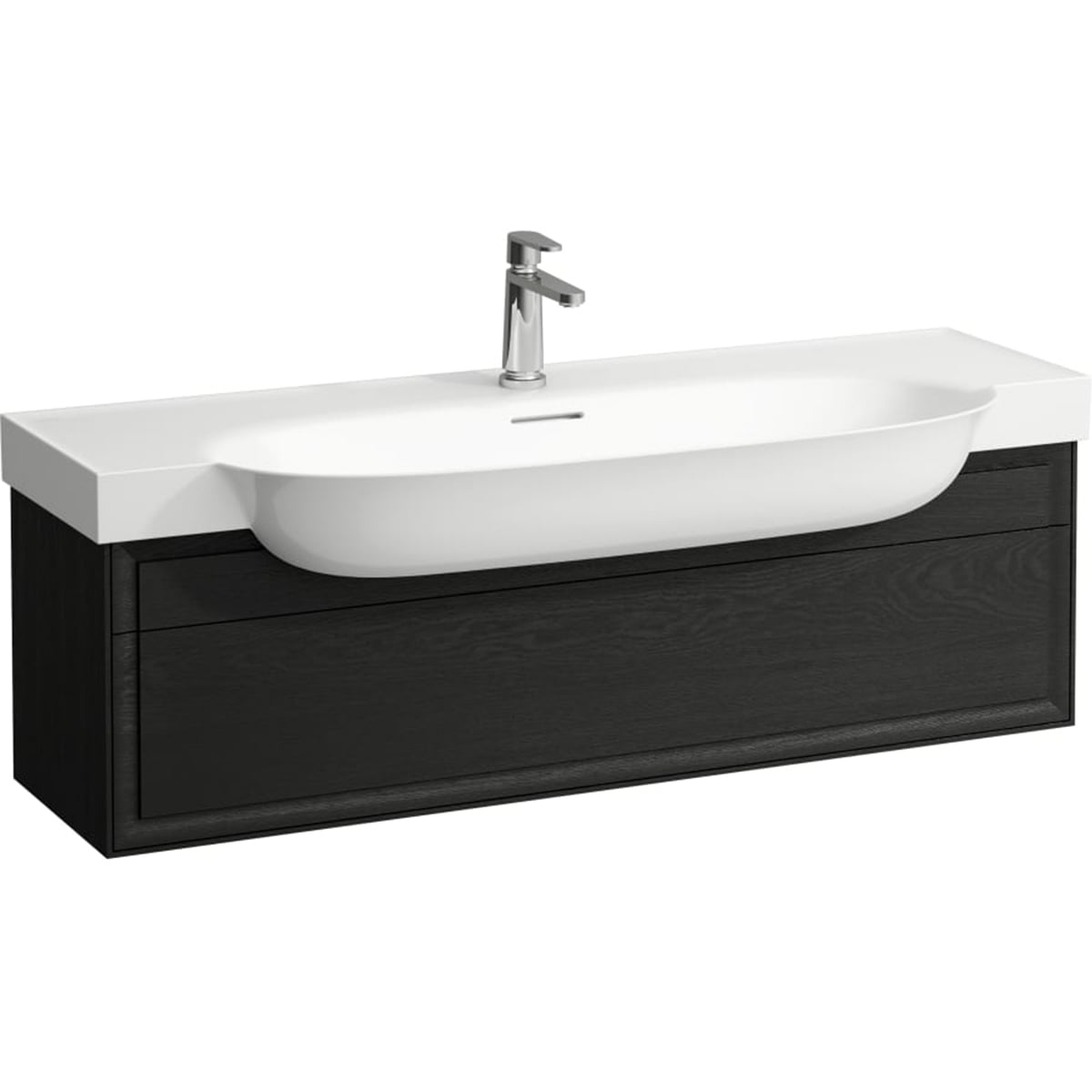 Laufen The New Classic skříňka 117.5x31.5x34.5 cm pod umyvadlo závěsná černá-dub H4060510856281