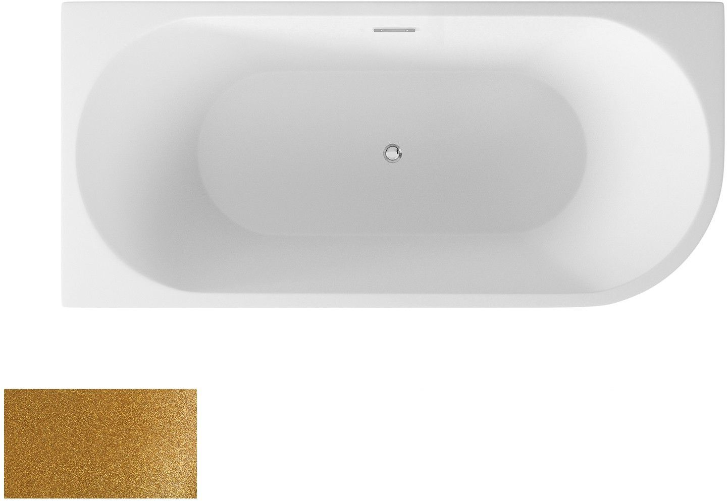 Besco Zoya vana ke stěně 150x75 cm obdélníková bílá #WA-150-ZLZL