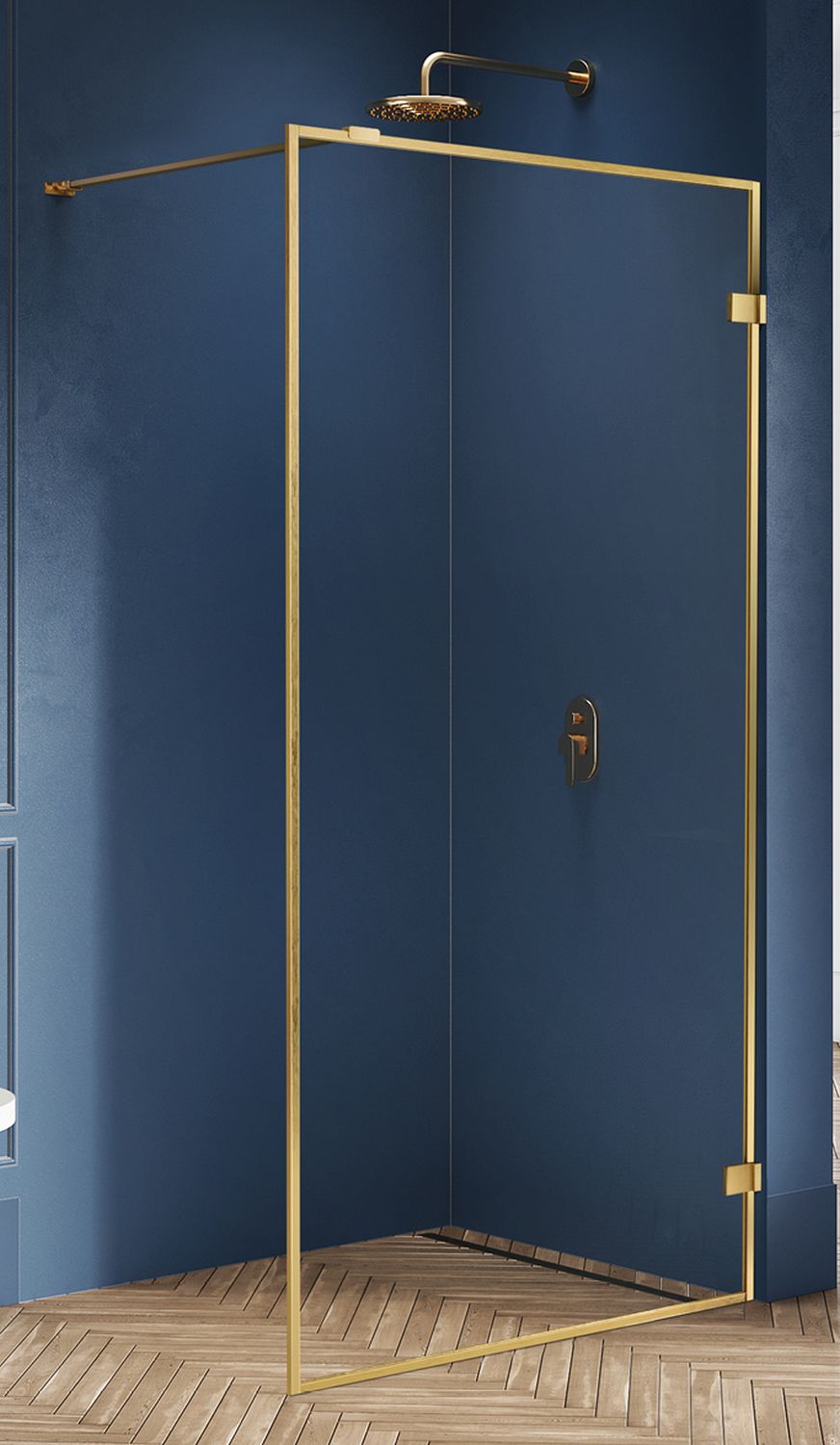 New Trendy Avexa Gold Brushed sprchová zástěna walk-in 120 cm zlatá kartáčovaný/průhledné sklo EXK-3137