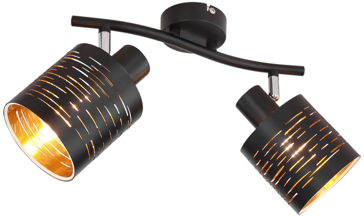 Globo Lighting Tunno stropní světlo 2x15 W černá-zlatá 15342-2