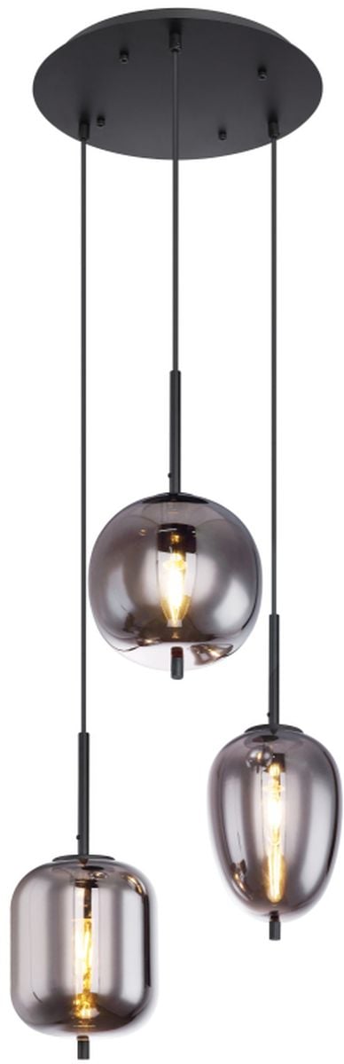 Globo Lighting Blacky závěsné svítidlo 1x40 W černá-kouřová 15345-3