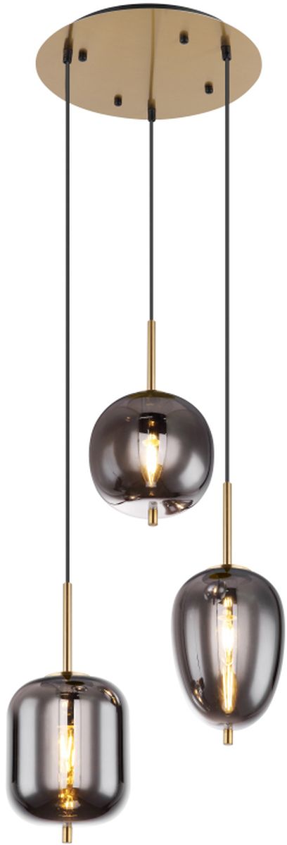 Globo Lighting Blacky I závěsné svítidlo 3x40 W mosaz-kouřová 15345-3MM