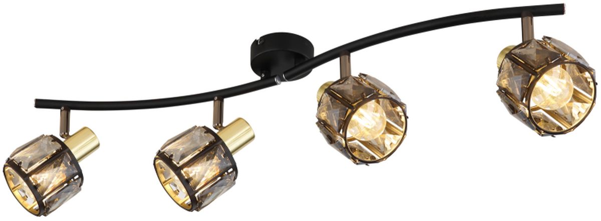 Globo Lighting Indiana stropní světlo 4x40 W černá-kouřová-zlatá 54357-4B