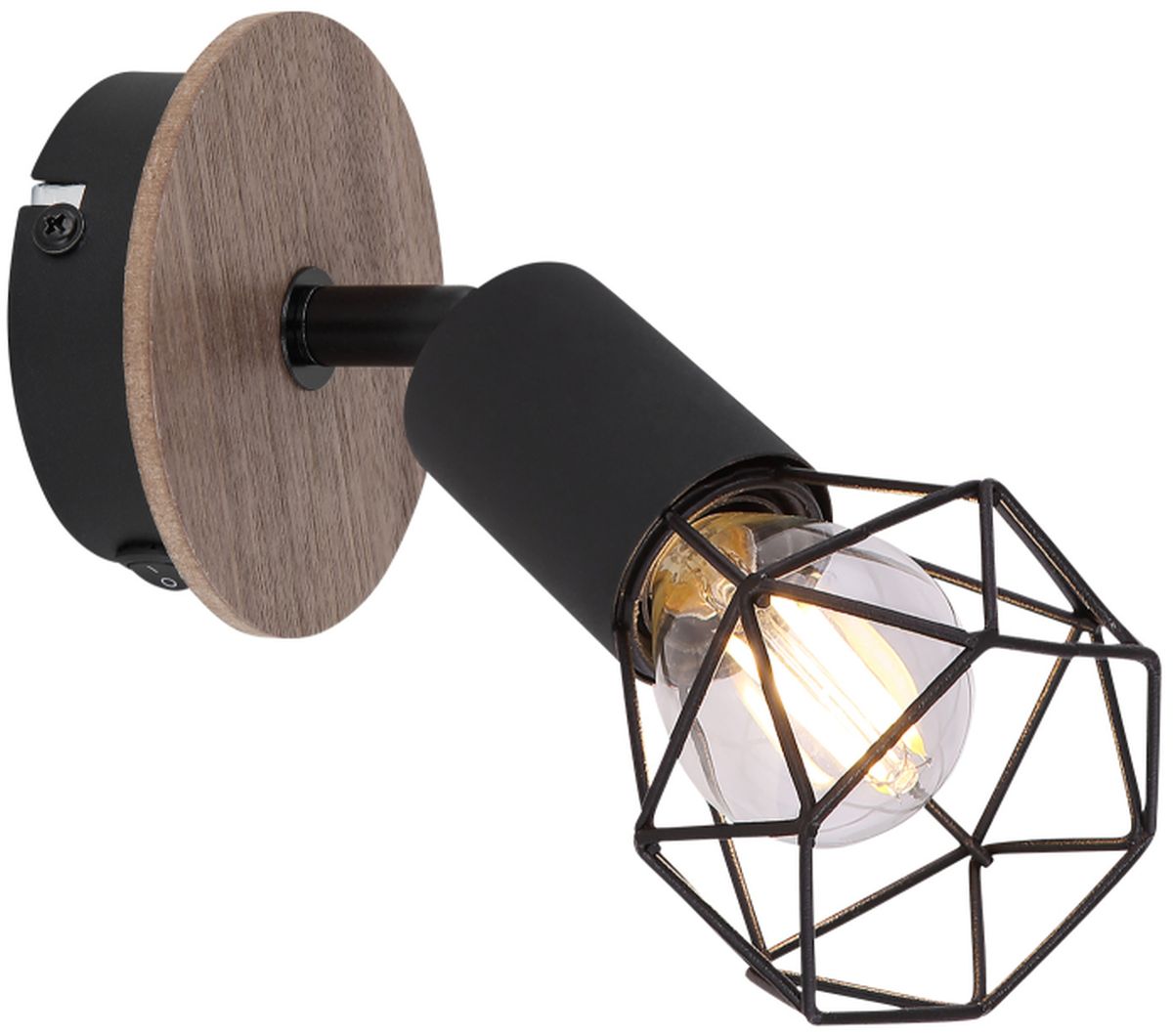 Globo Lighting Xara I nástěnné svítidlo 1x40 W černá-dřevo 54802S-1H