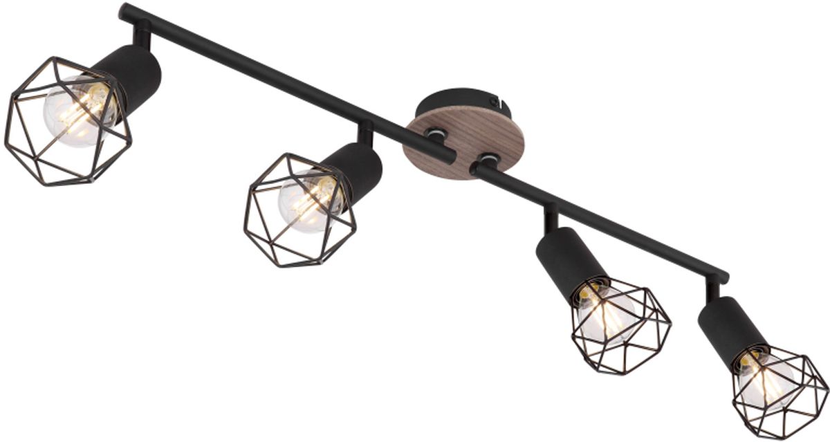 Globo Lighting Xara I stropní světlo 4x40 W černá-dřevo 54802S-4H