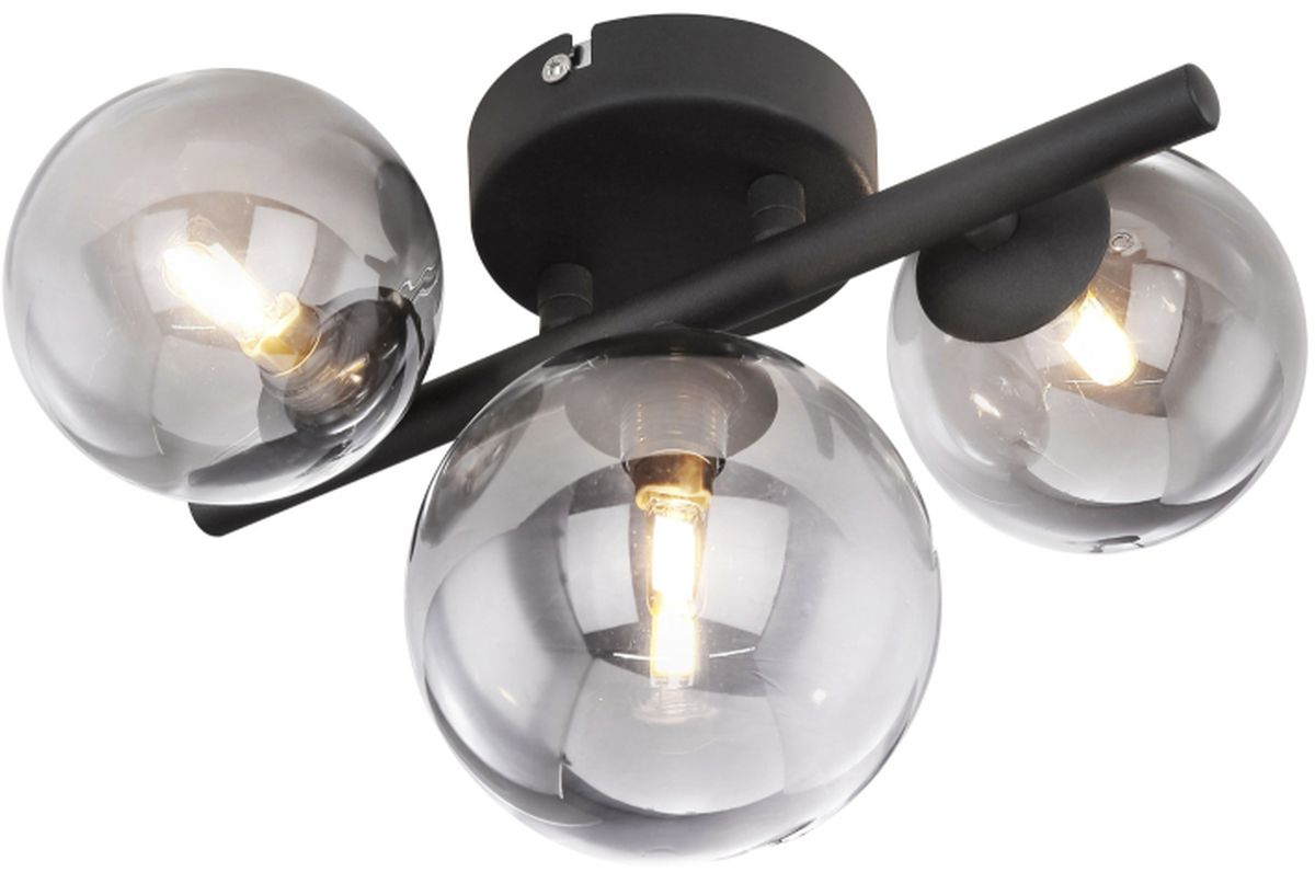 Globo Lighting Riha nástěnné svítidlo 3x3.5 W černá-kouřová 56133-3W