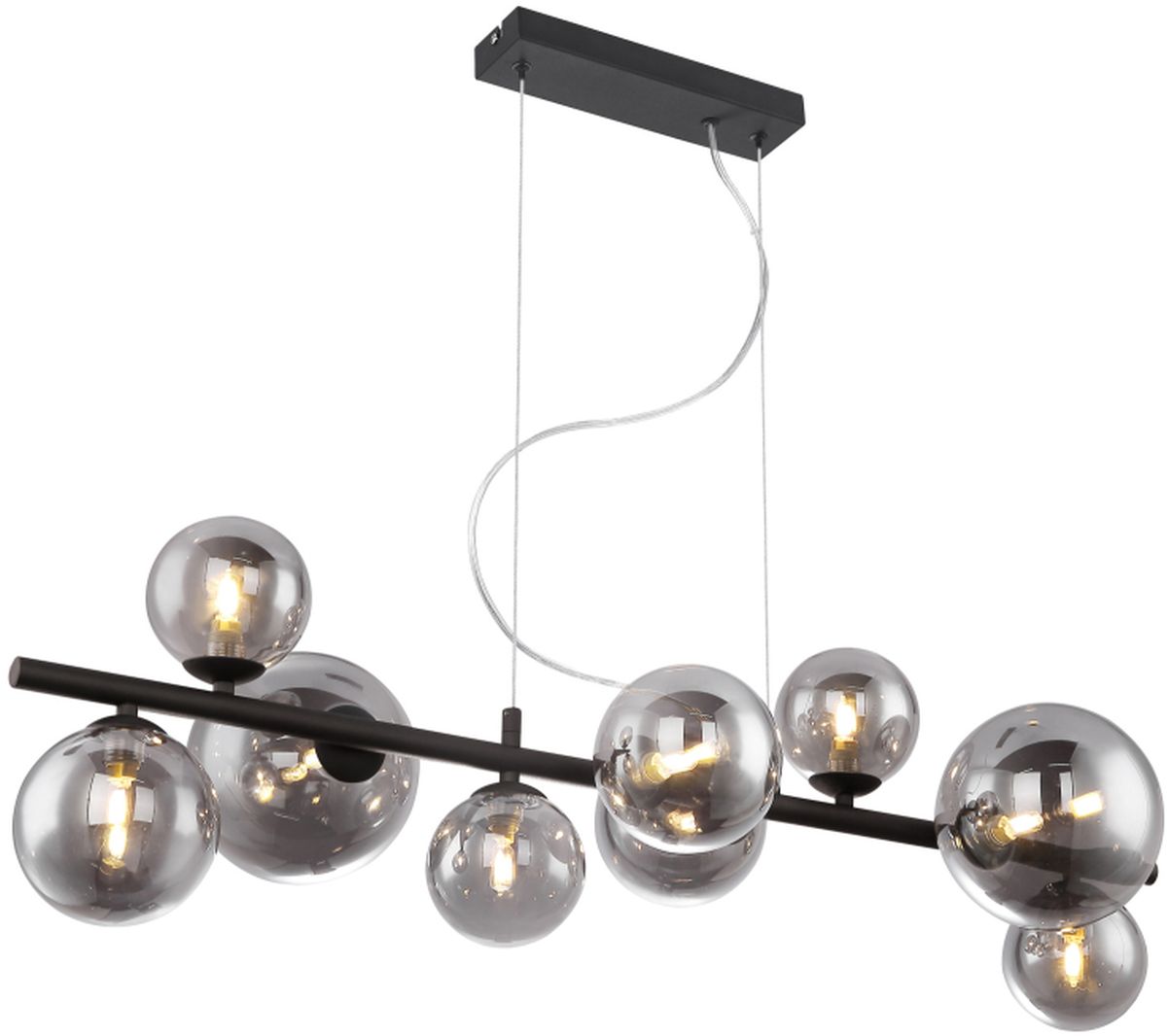 Globo Lighting Riha závěsné svítidlo x3.5 W černá-kouřová 56133-9H