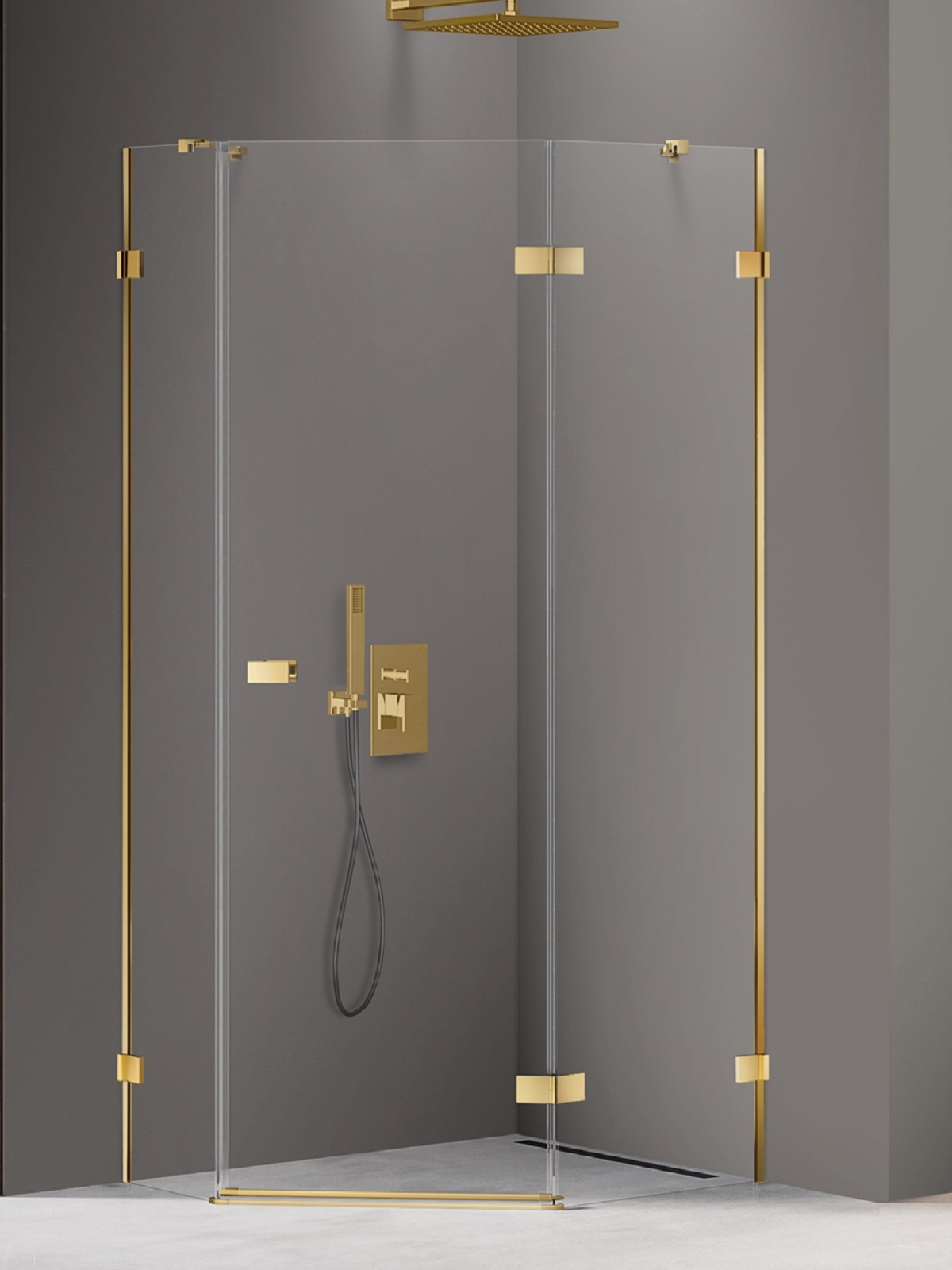 New Trendy Avexa Gold Shine sprchový kout 100x80 cm zlatá lesk/průhledné sklo EXK-3847