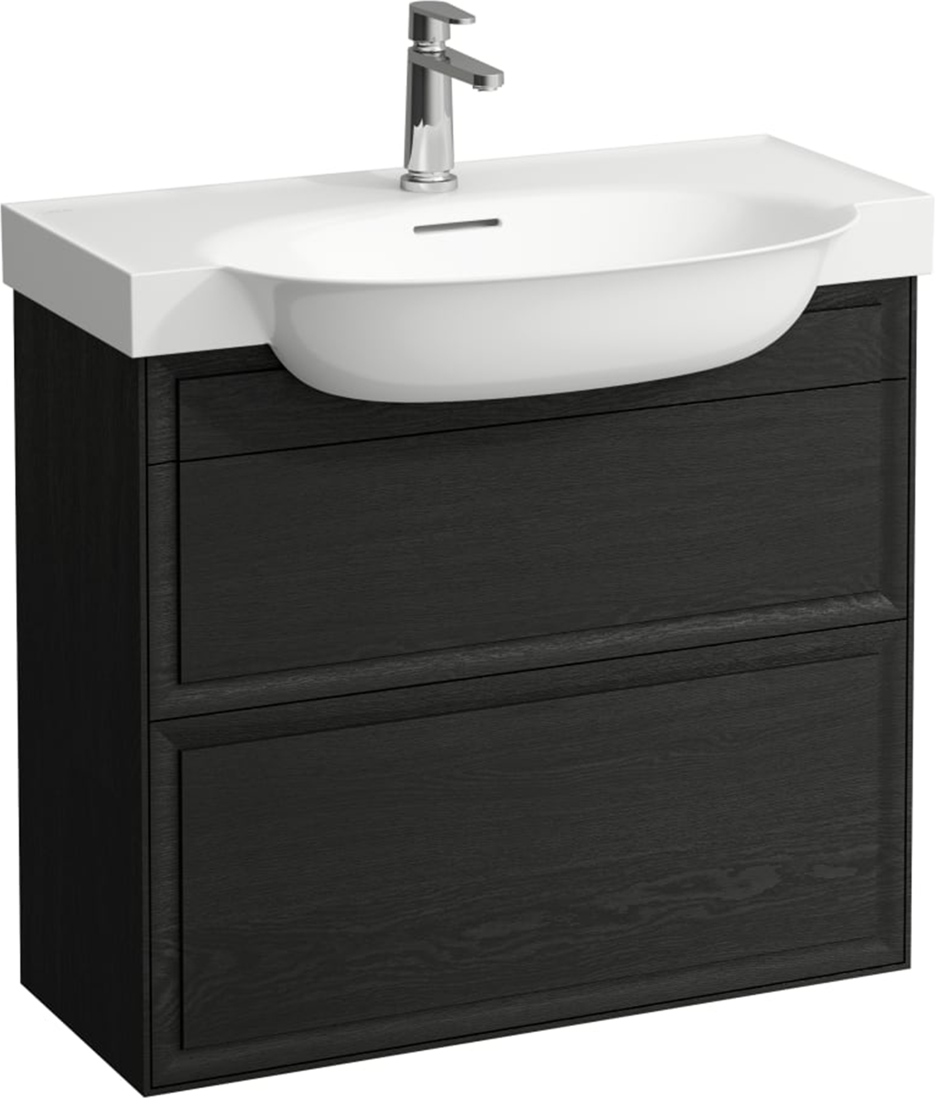 Laufen The New Classic skříňka 77.6x31.6x67.7 cm pod umyvadlo závěsná černá-dub H4060420856281