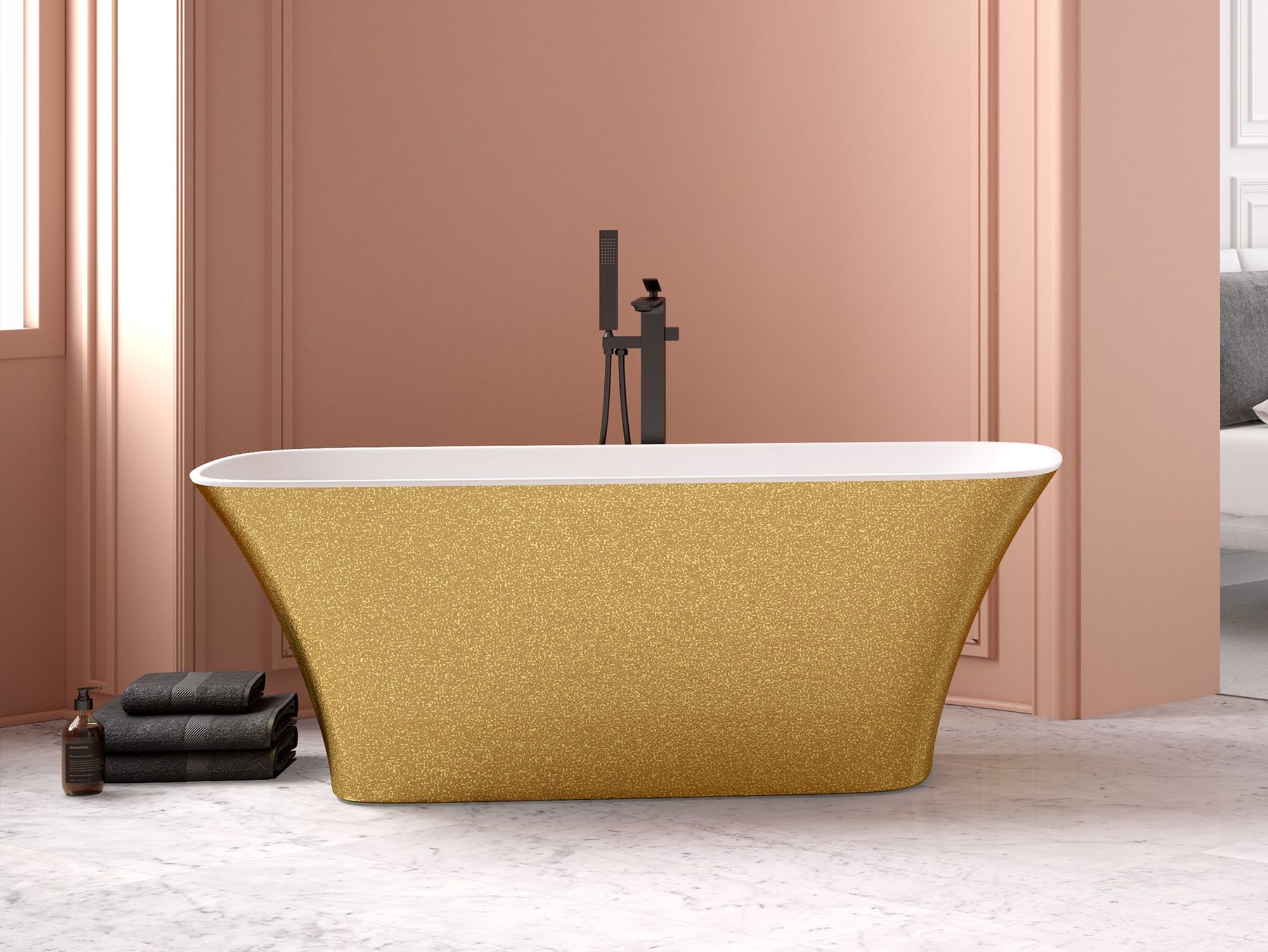 Besco Assos S-Line volně stojící vana 160x70 cm obdélníková dvoubarevná #WMD-160-ALZ