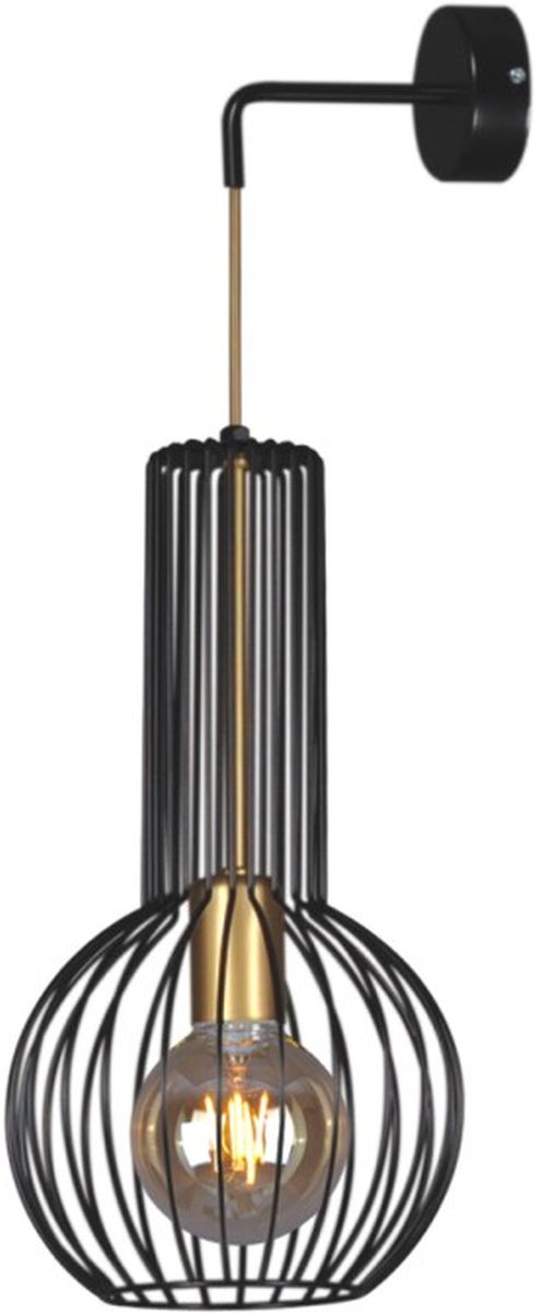 Kaja Arvi Black nástěnné svítidlo 1x60 W černá-zlatá K-4523
