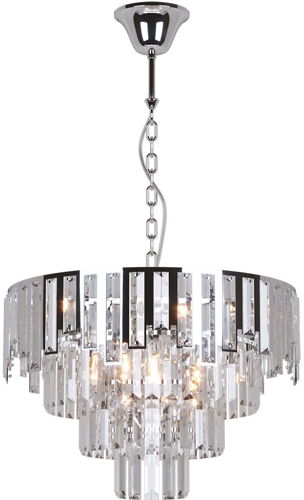 Kaja Cameron závěsné svítidlo 6x40 W stříbrná-křišťálová K-8176
