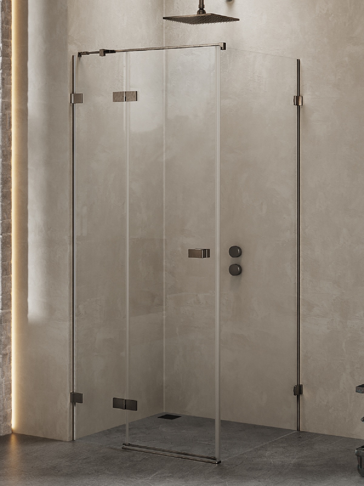 New Trendy Avexa Gunmetal Brushed sprchový kout 120x70 cm obdélníkový grafitová kartáčovaný/průhledné sklo EXK-3342