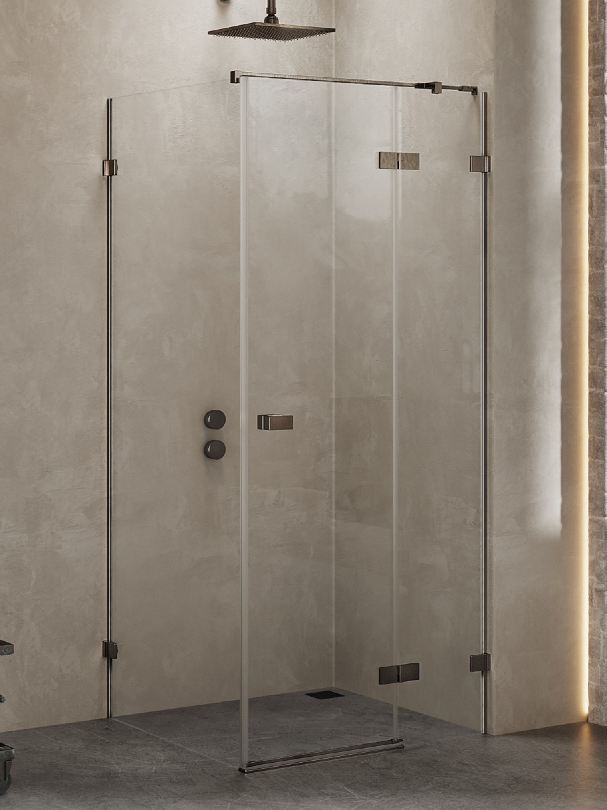 New Trendy Avexa Gunmetal Brushed sprchový kout 120x80 cm obdélníkový kartáčovaný/průhledné sklo EXK-3353