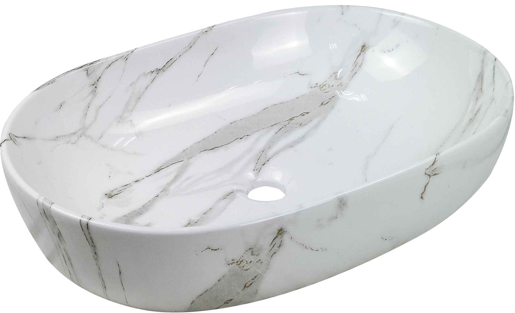 Invena Korfu umyvadlo 60x42 cm oválné na pult šedá/kámen CE-34-701