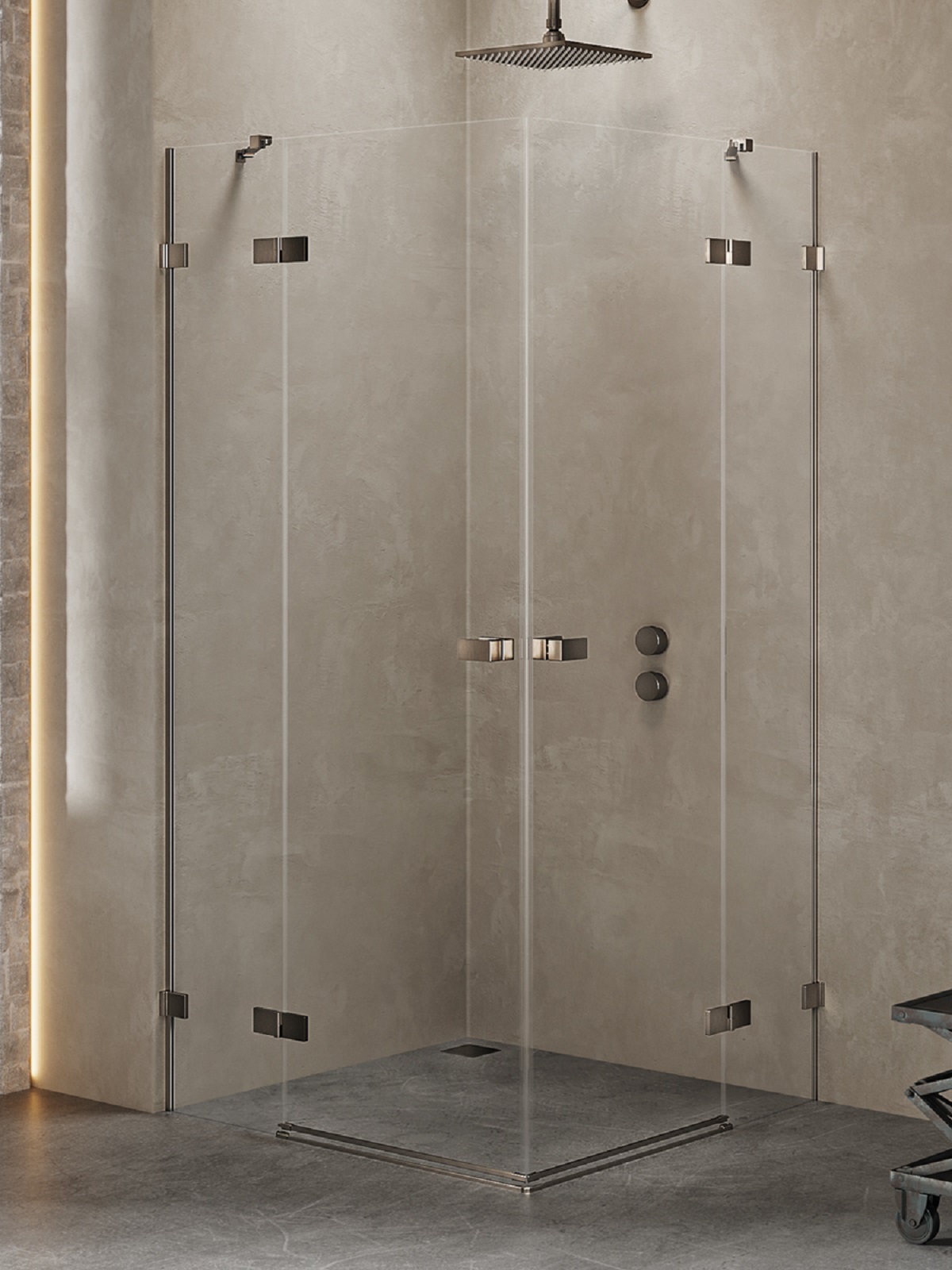 New Trendy Avexa Gunmetal Brushed sprchový kout 120x80 cm obdélníkový kartáčovaný/průhledné sklo EXK-3398