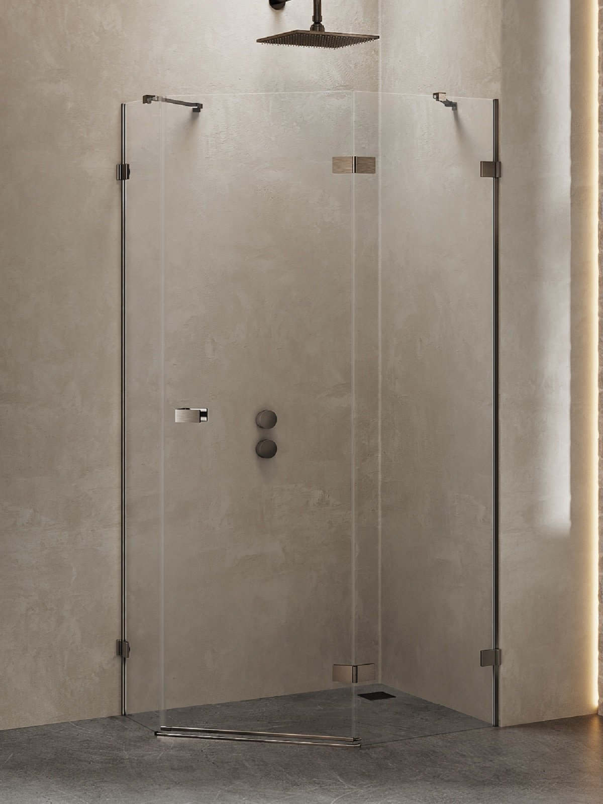 New Trendy Avexa Gunmetal Brushed sprchový kout 100x80 cm kartáčovaný/průhledné sklo EXK-3839