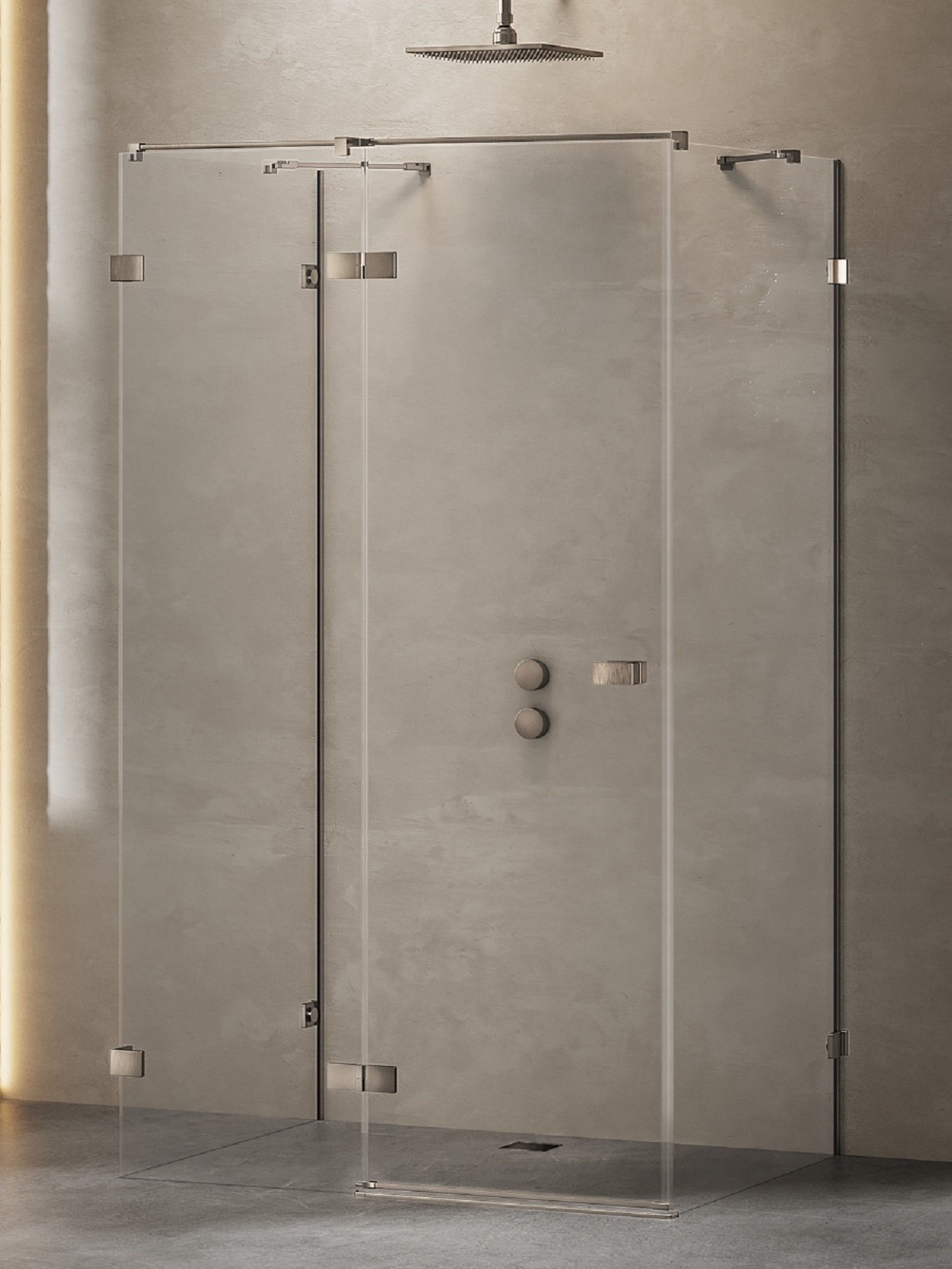 New Trendy Avexa Gunmetal Brushed sprchový kout 120x80 cm obdélníkový kartáčovaný/průhledné sklo EXK-3408