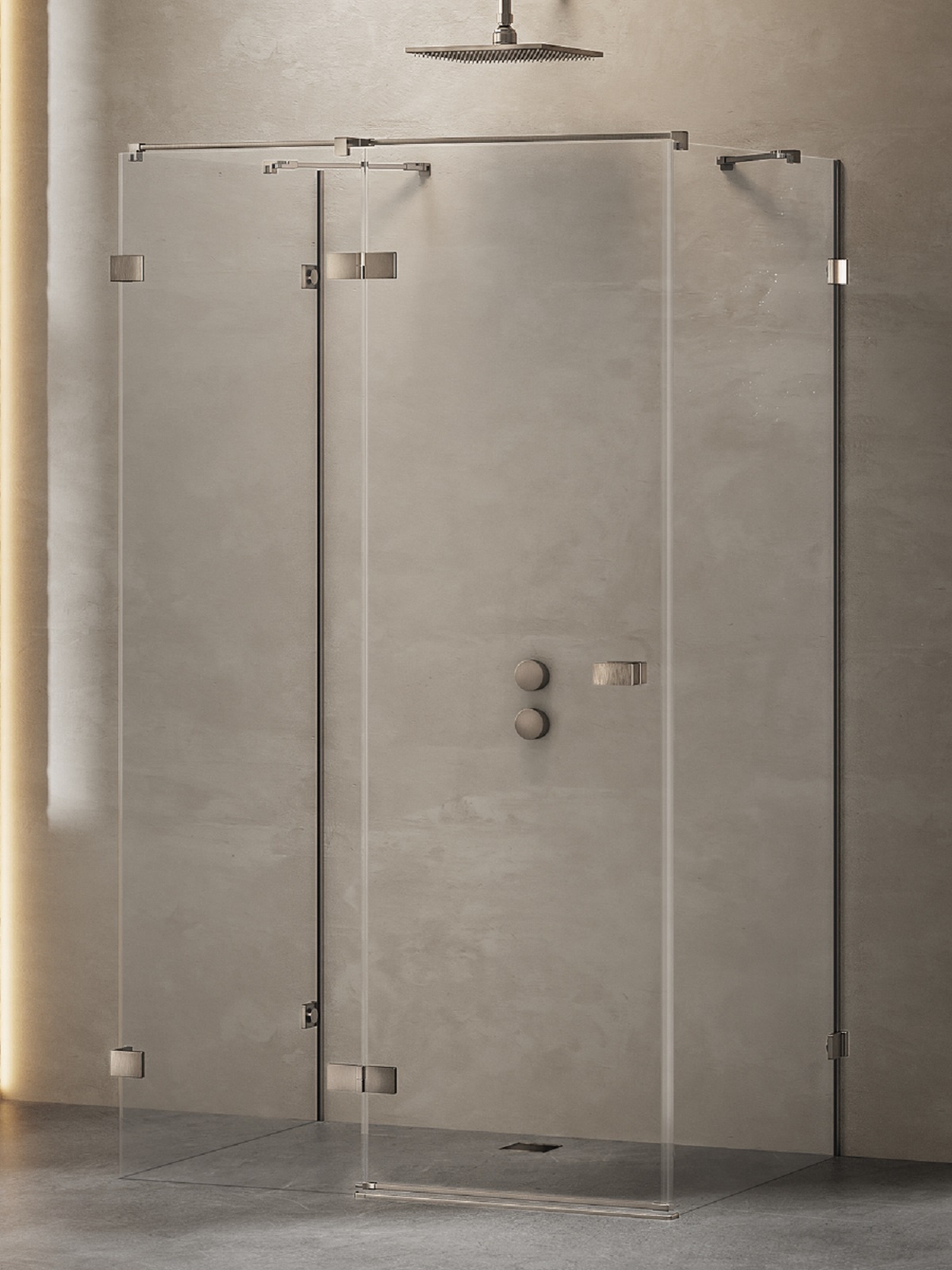 New Trendy Avexa Gunmetal Brushed sprchový kout 110x100 cm obdélníkový kartáčovaný/průhledné sklo EXK-3424