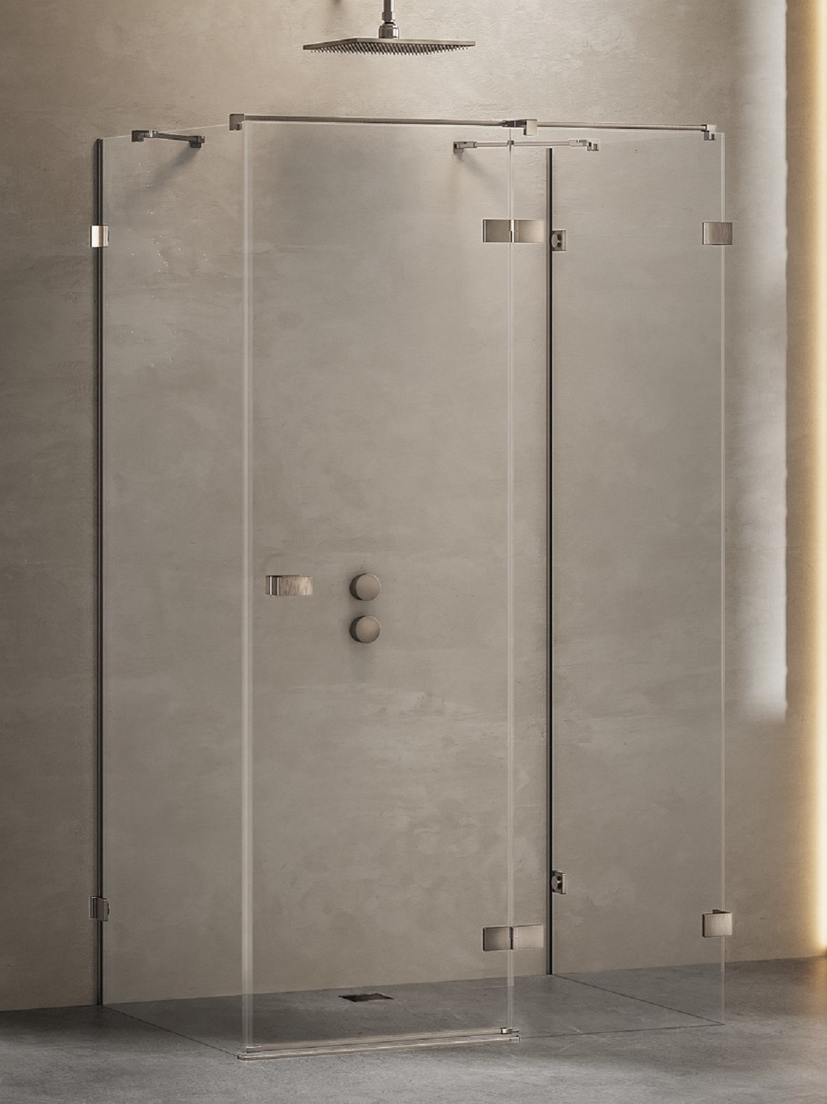 New Trendy Avexa Gunmetal Brushed sprchový kout 120x110 cm obdélníkový kartáčovaný/průhledné sklo EXK-3456