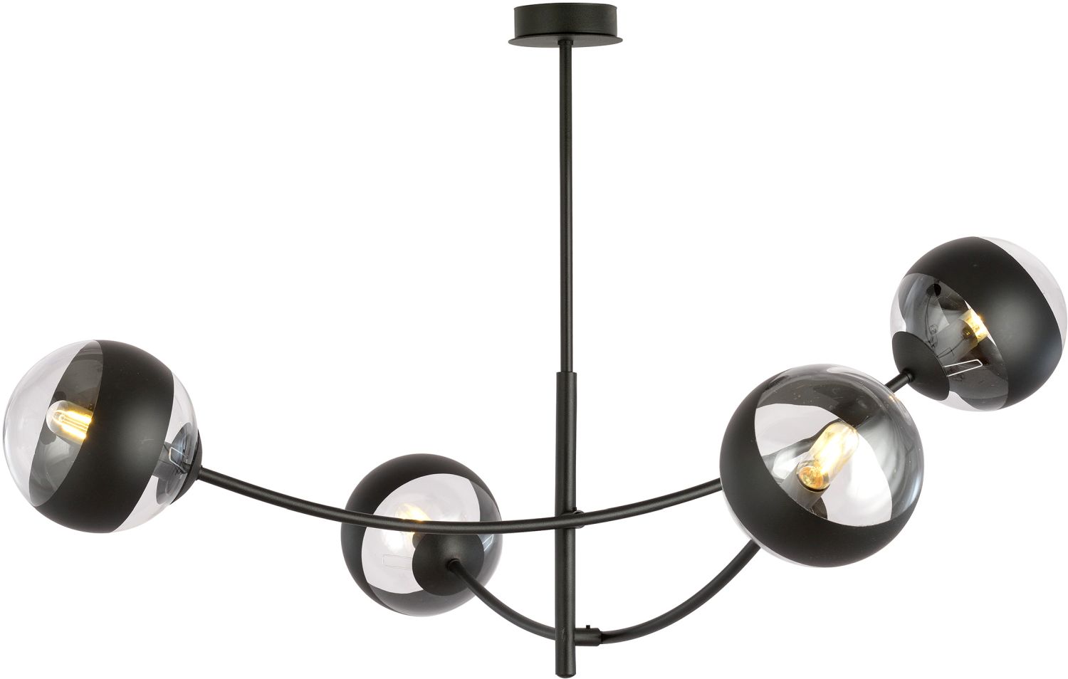 Emibig Hunter Stripe stropní světlo 4x10 W černá-průhledná 1101/4