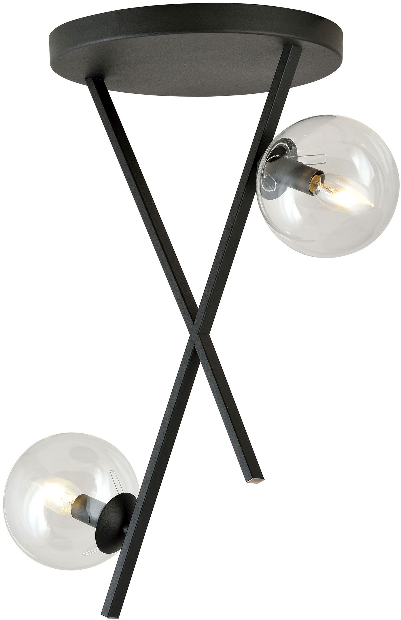 Emibig River stropní světlo 2x10 W černá-průhledná 1195/2