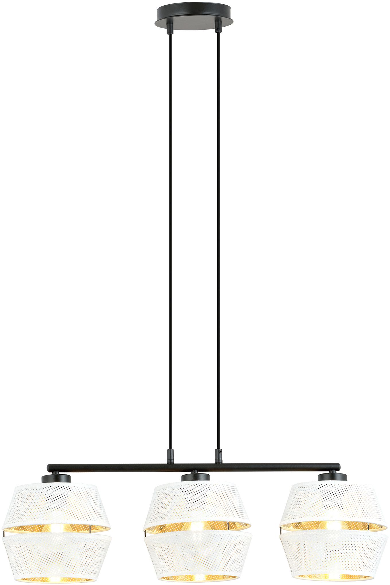 Emibig Piano závěsné svítidlo 3x15 W bílá-černá-zlatá 1182/3