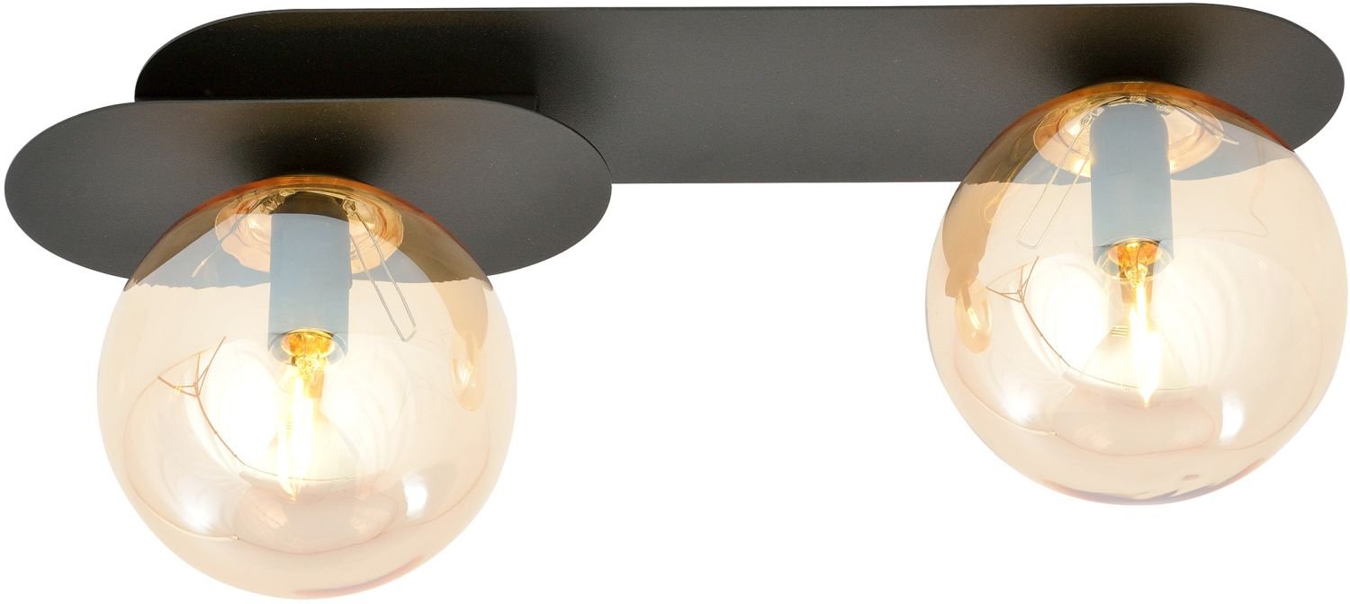 Emibig Plaza stropní světlo 2x10 W černá-jantarová 1120/2