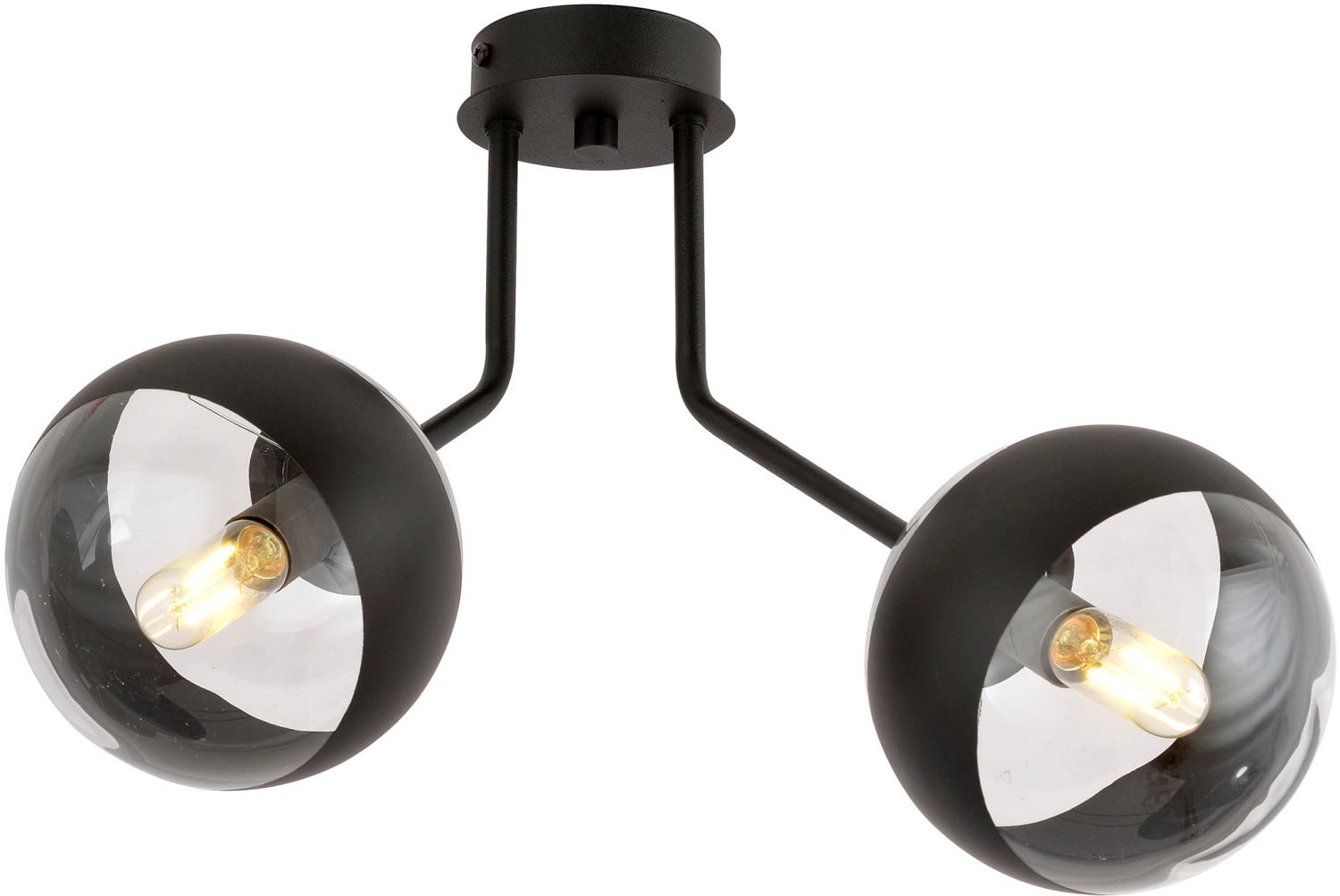 Emibig Nova Stripe stropní světlo 2x10 W černá-průhledná 1139/2