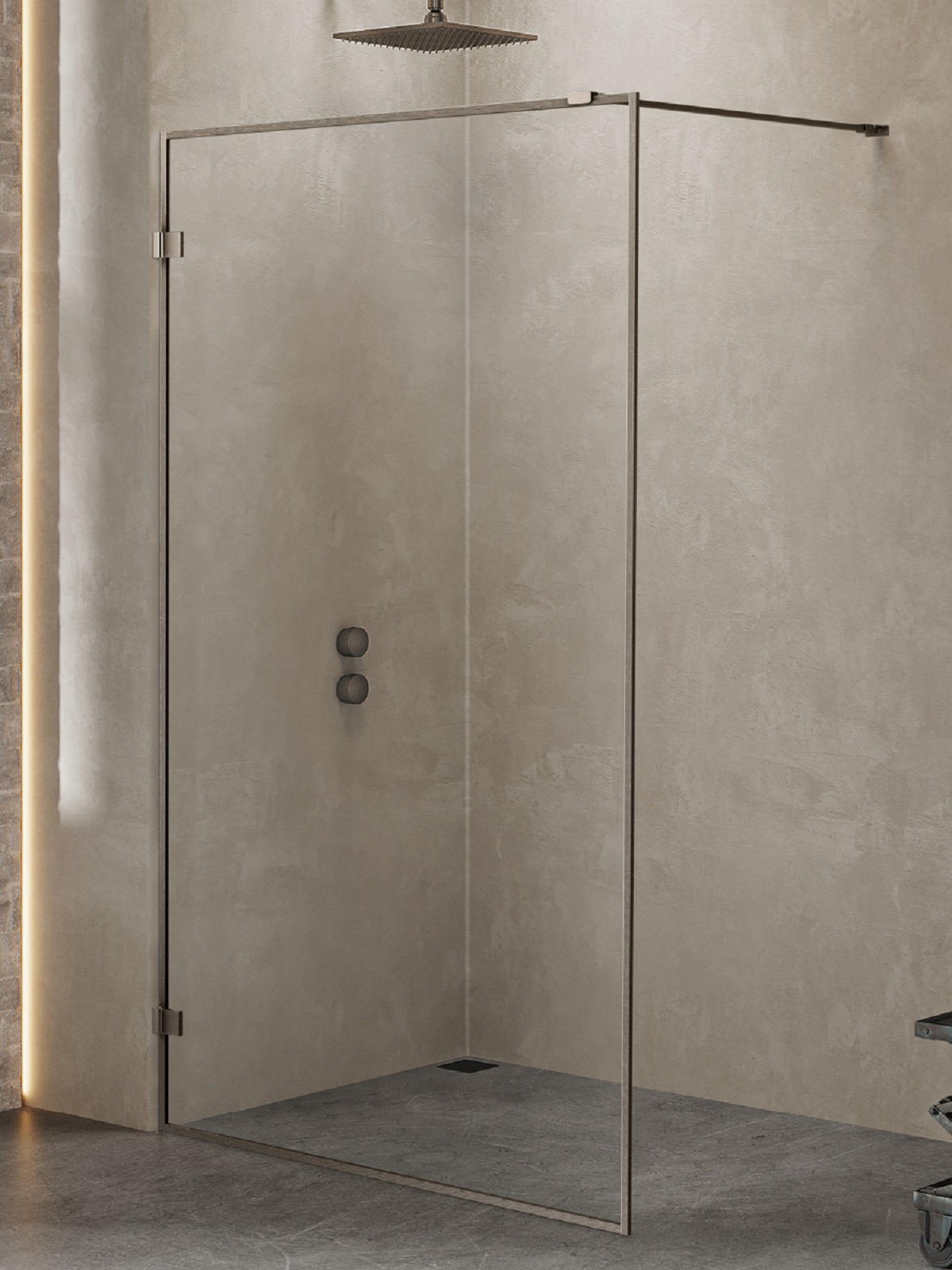 New Trendy Avexa Gunmetal Brushed sprchová zástěna walk-in 50 cm kartáčovaný/průhledné sklo EXK-3507