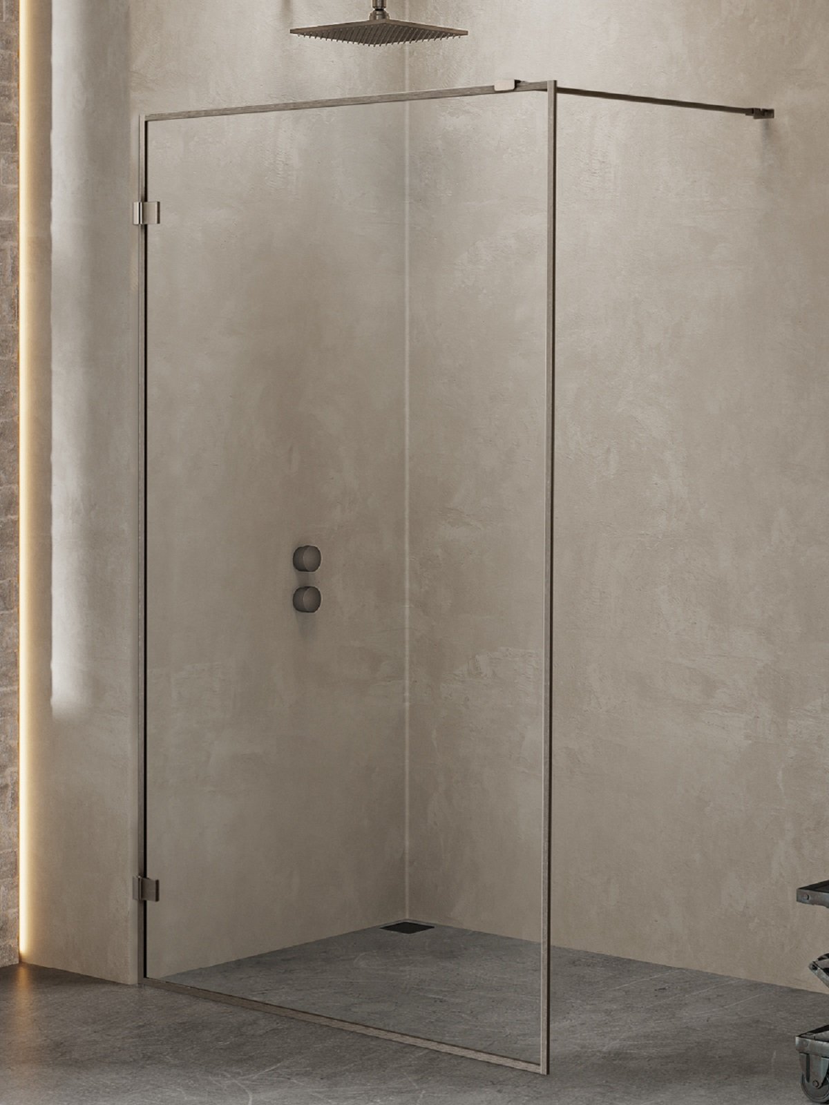 New Trendy Avexa Gunmetal Brushed sprchová zástěna walk-in 80 cm grafitová kartáčovaný/průhledné sklo EXK-3510